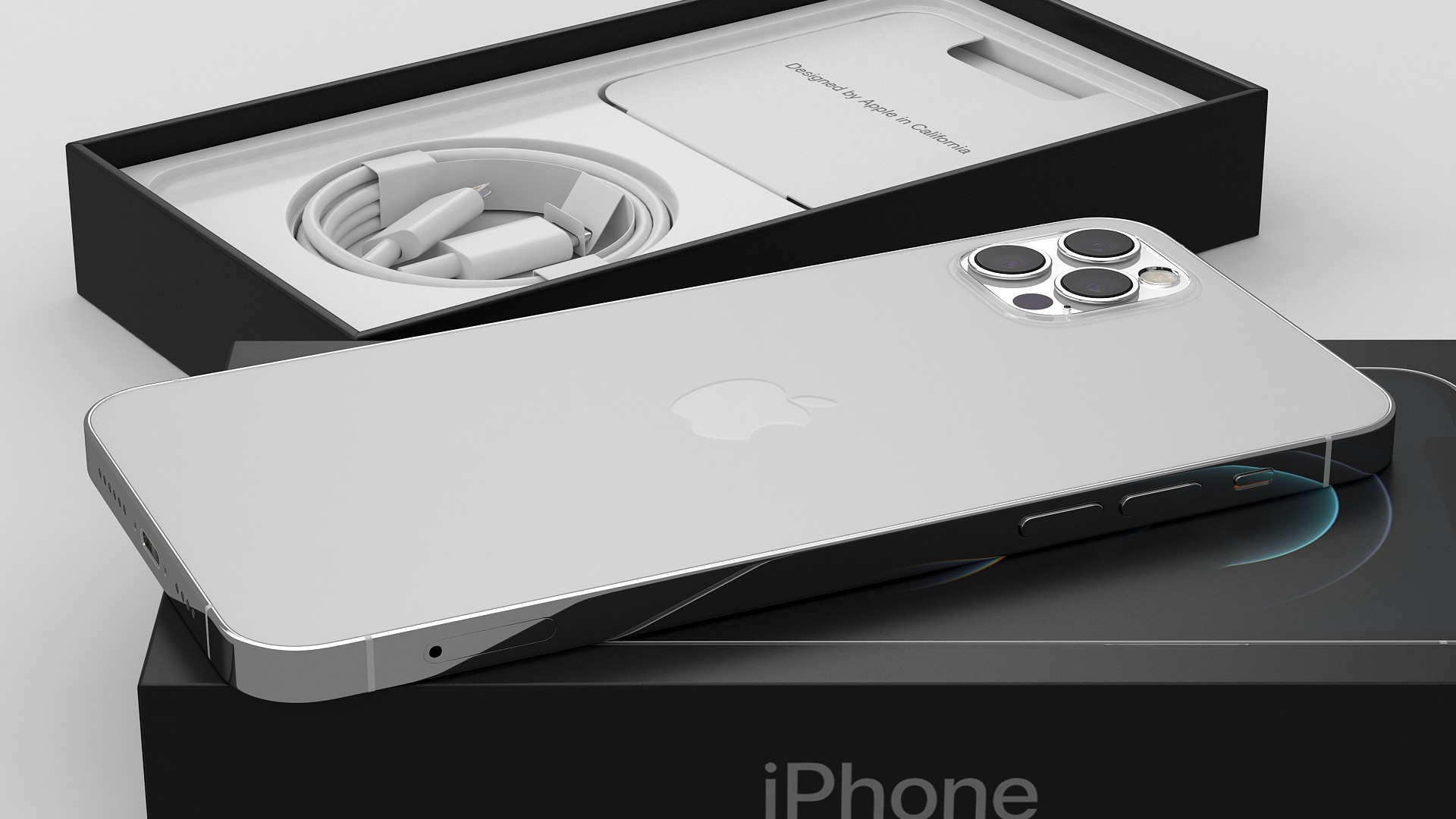 iPhone 12 Pro Max Unboxed Silver 3D