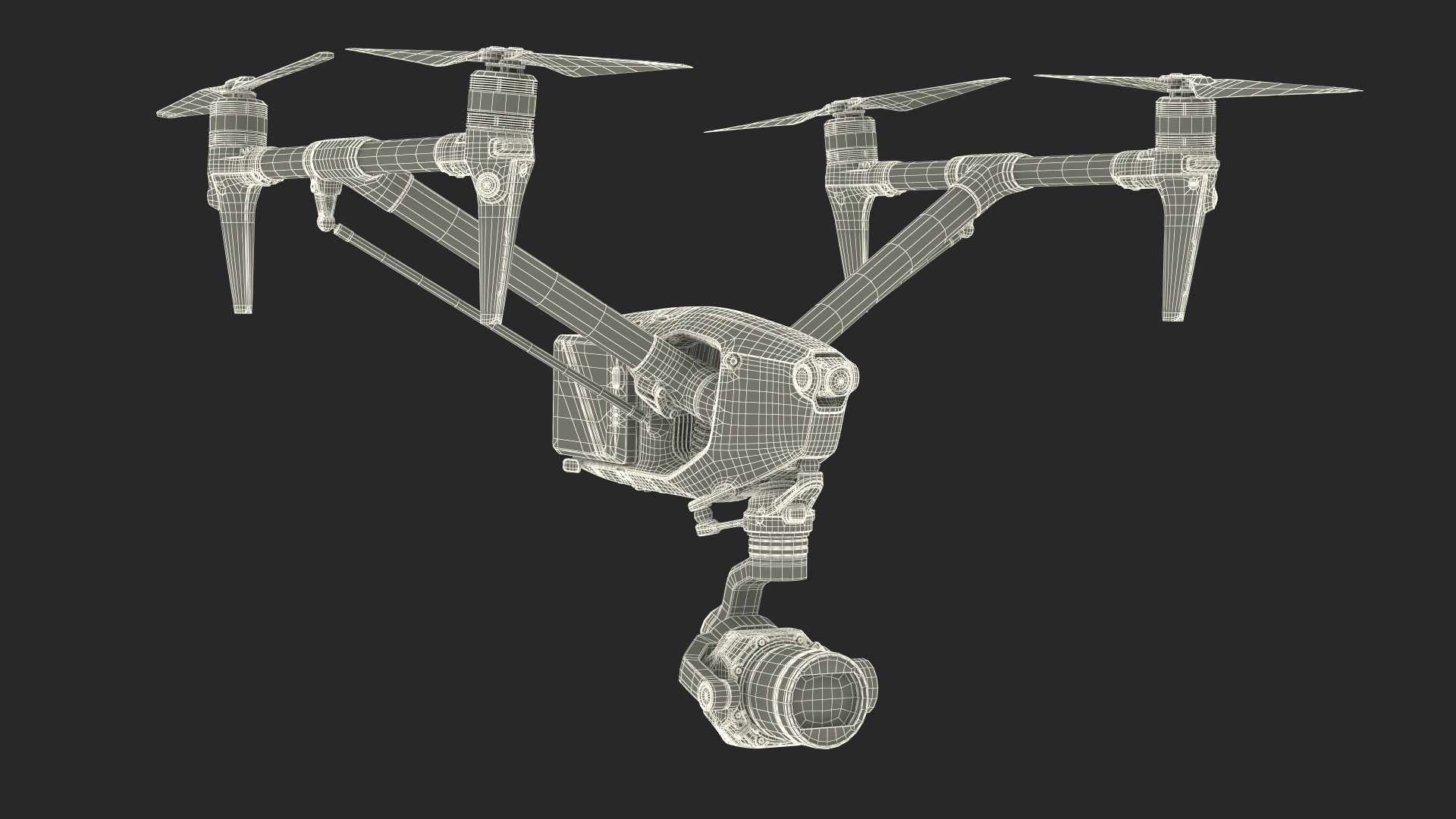 3D Drone DJI Inspires model