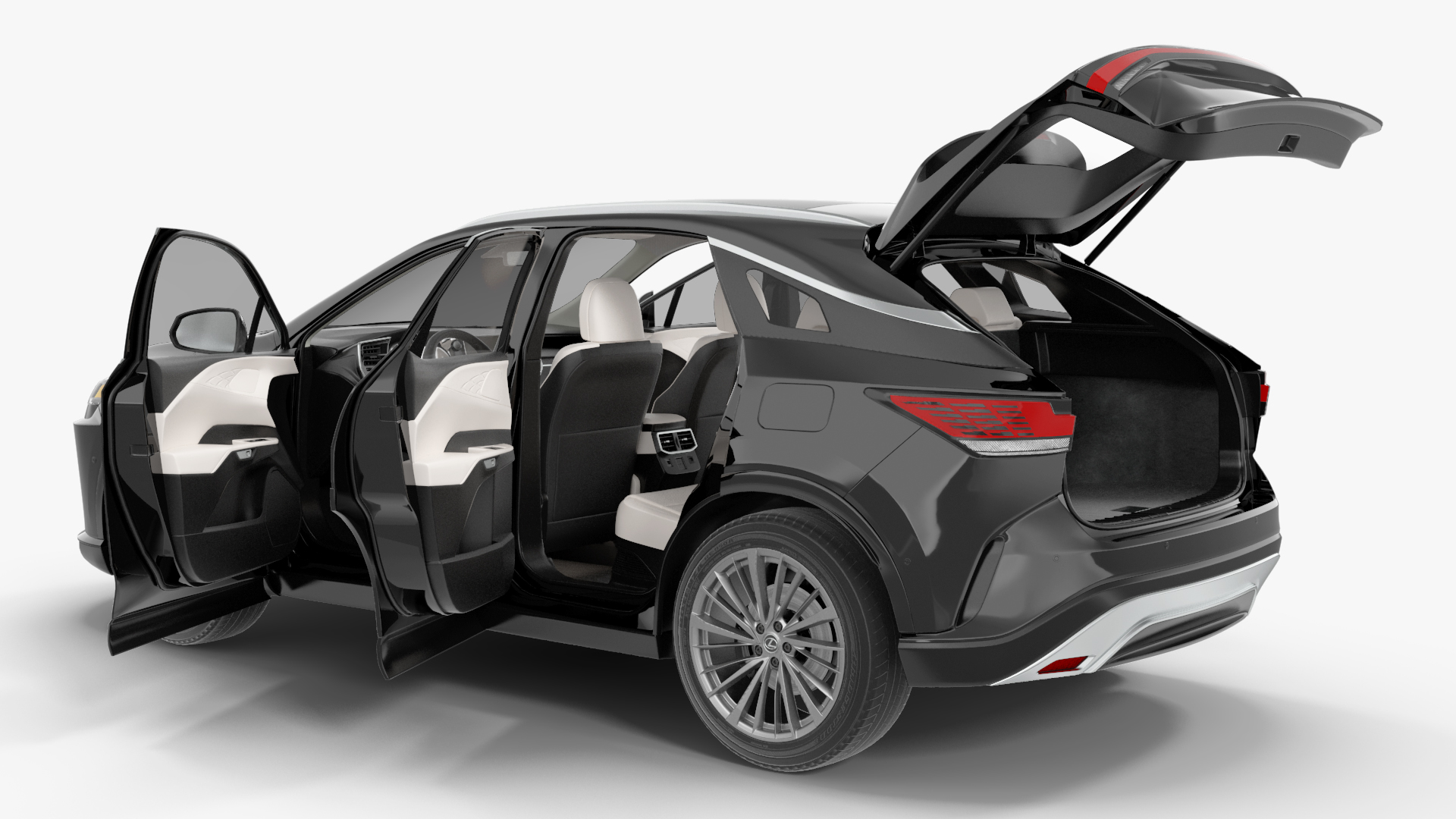2023 Lexus RX 350 Seater SUV Black 3D model