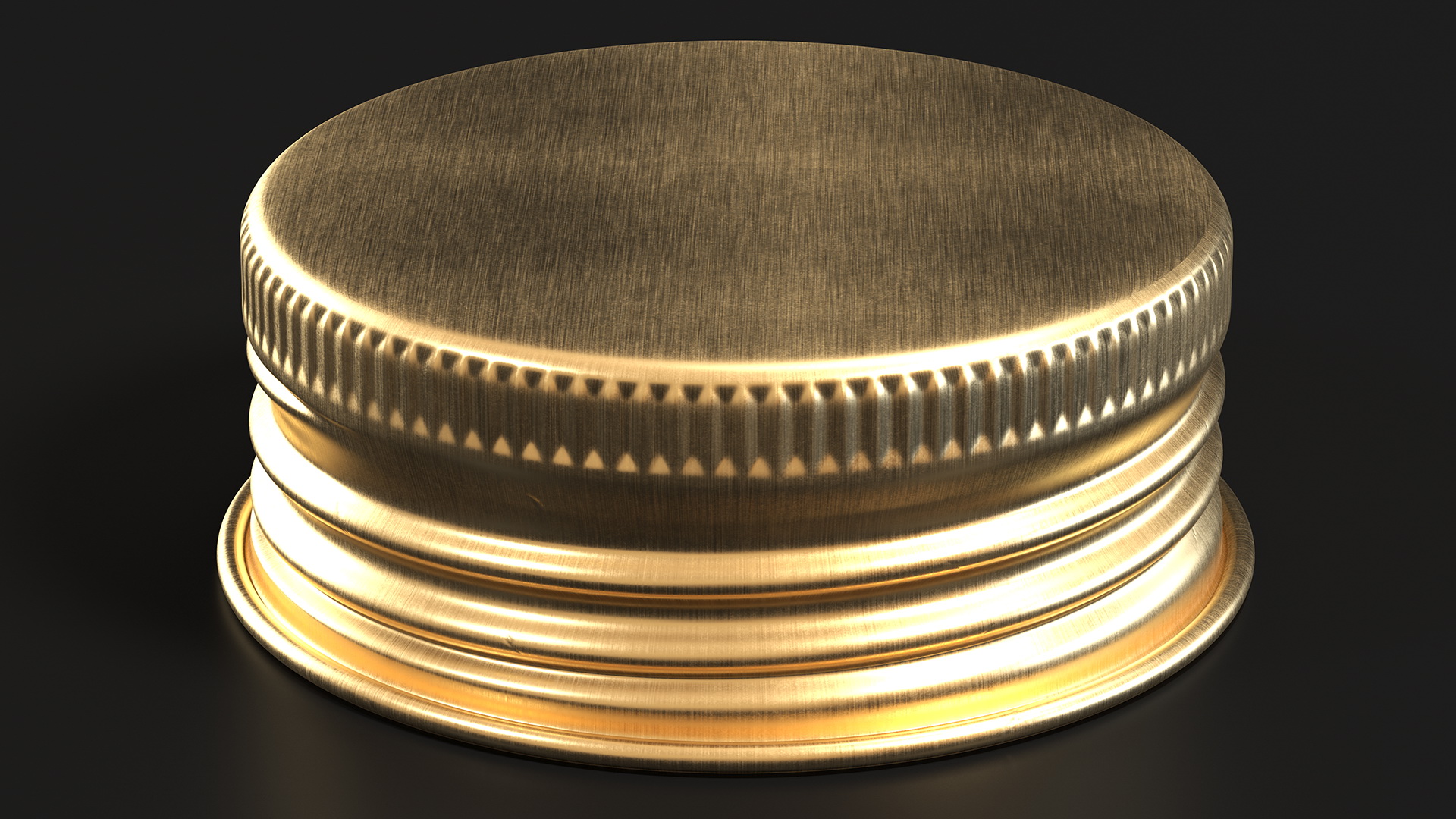 3D 28mm Round Aluminum Screw Cap Golden