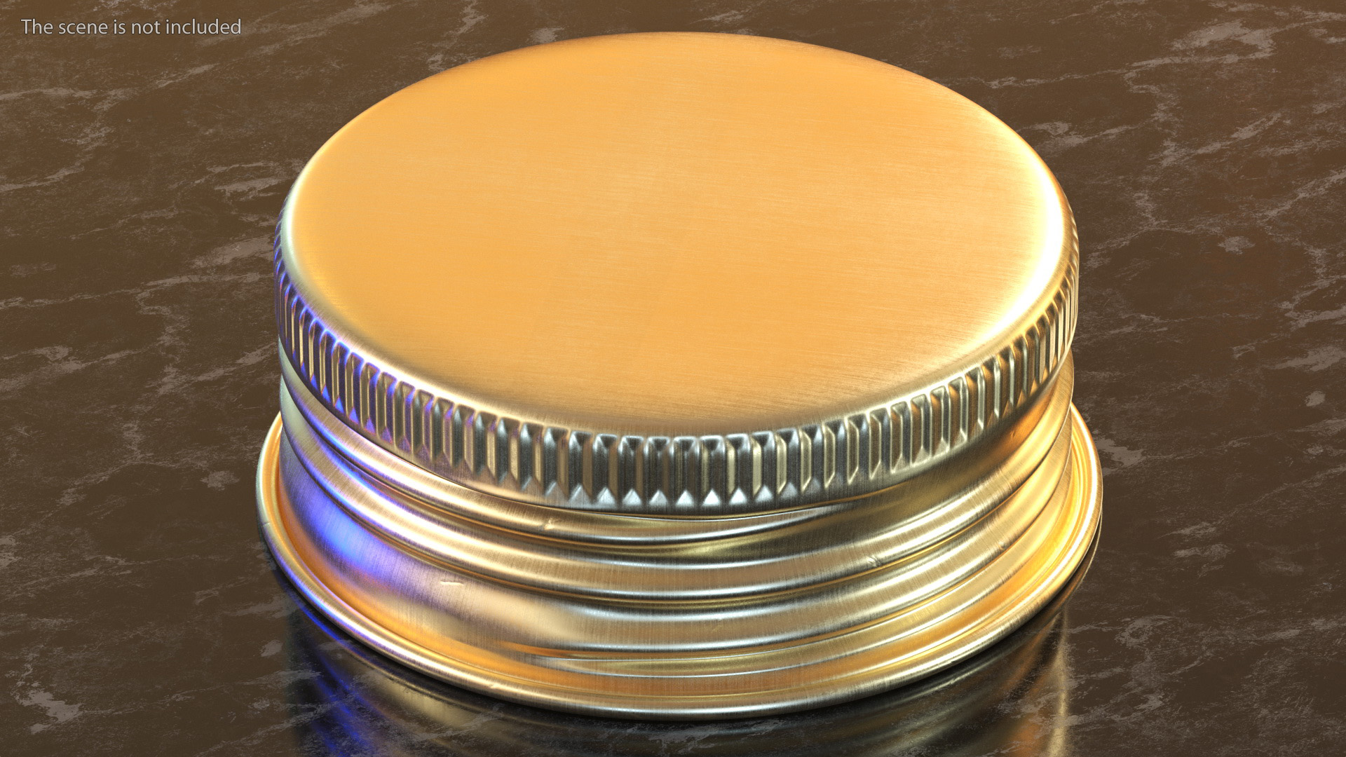 3D 28mm Round Aluminum Screw Cap Golden