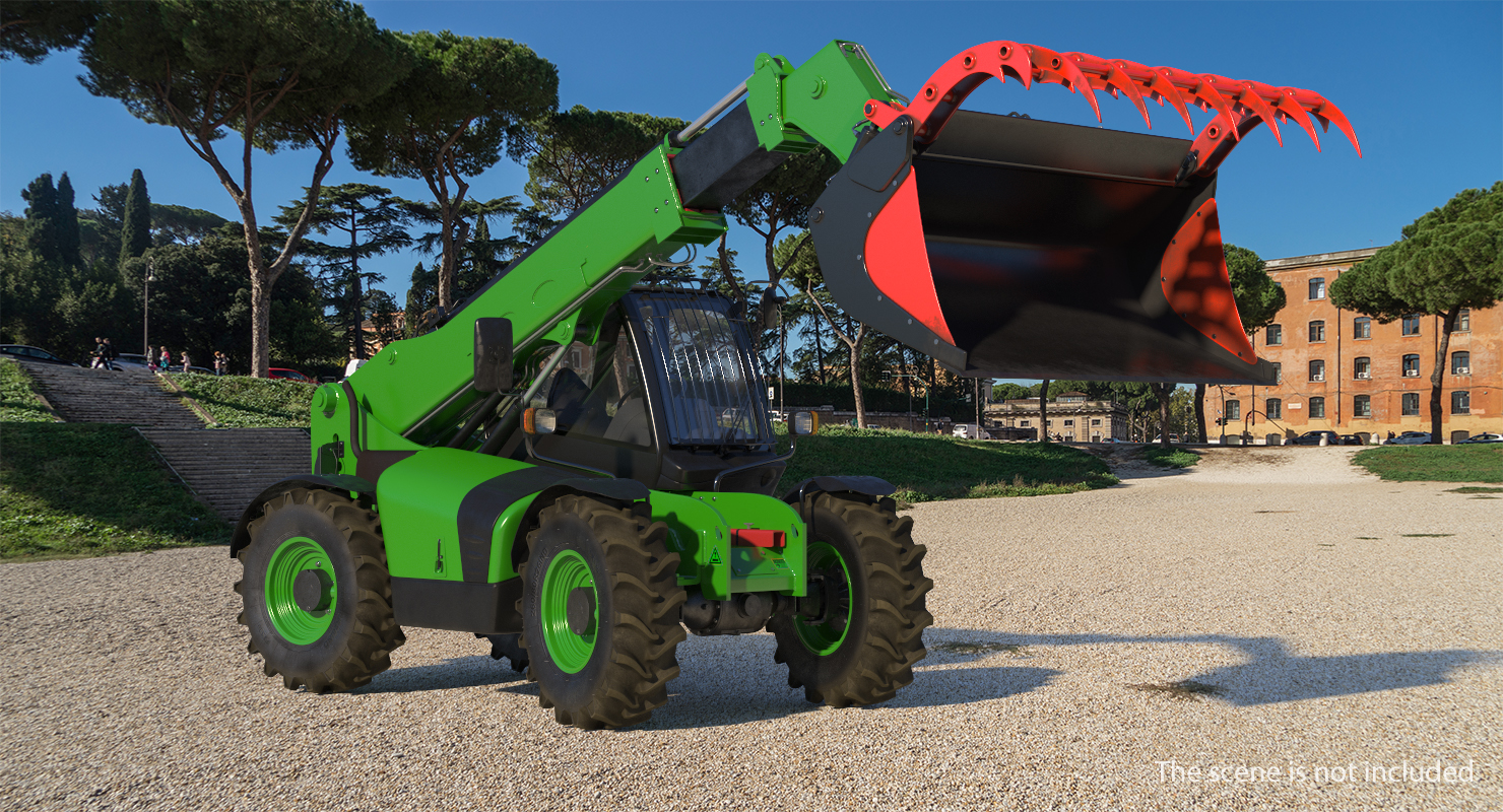 3D model Hydraulic Forklift Bucket Generic Rigged