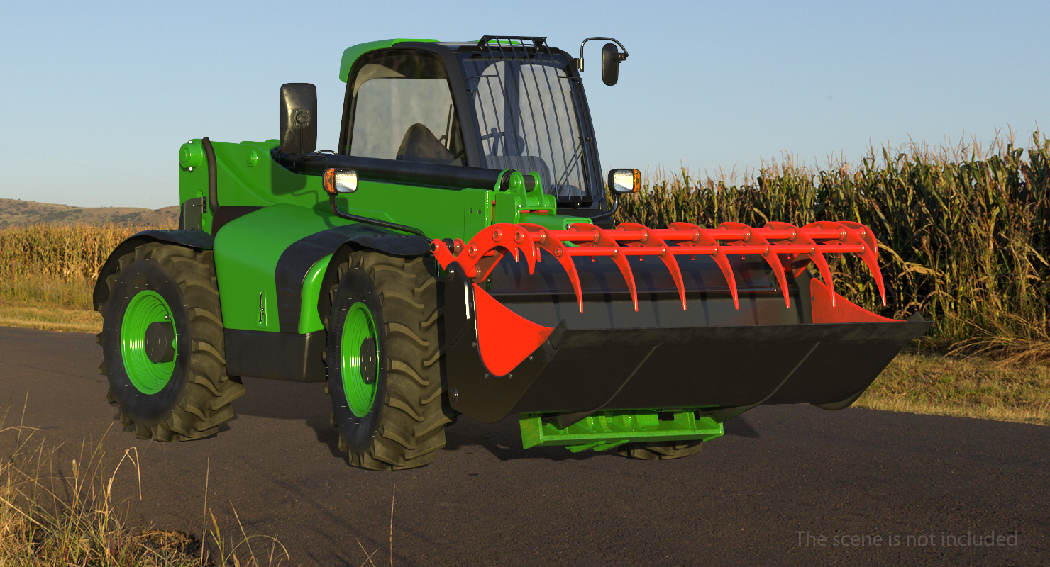 3D model Hydraulic Forklift Bucket Generic Rigged