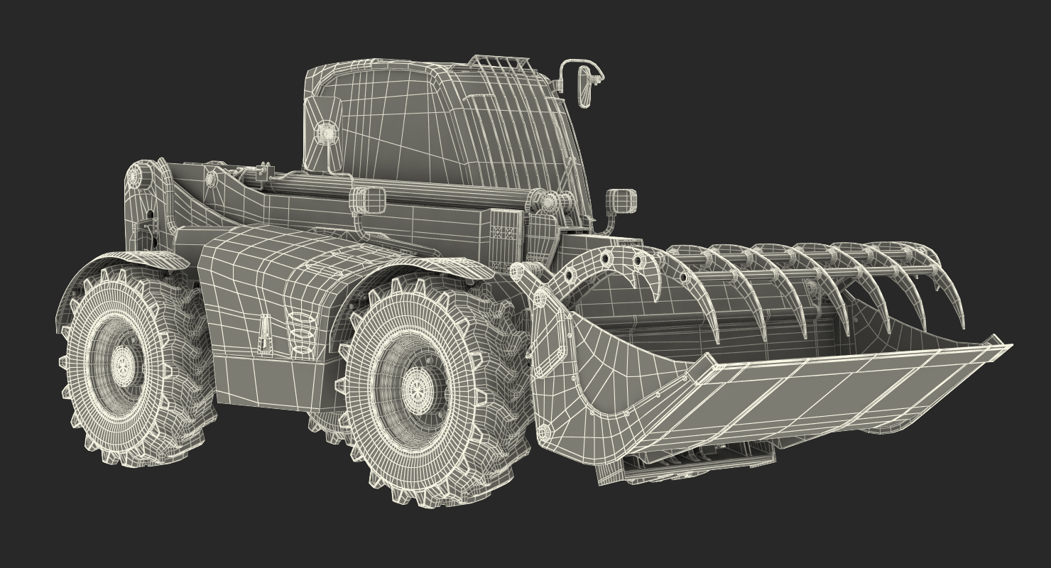 3D model Hydraulic Forklift Bucket Generic Rigged