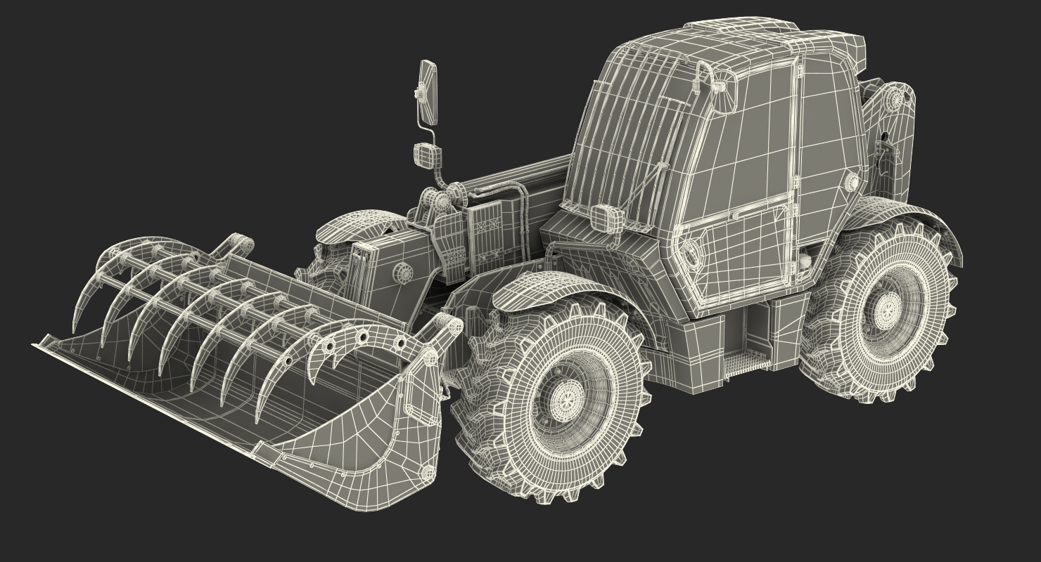 3D model Hydraulic Forklift Bucket Generic Rigged