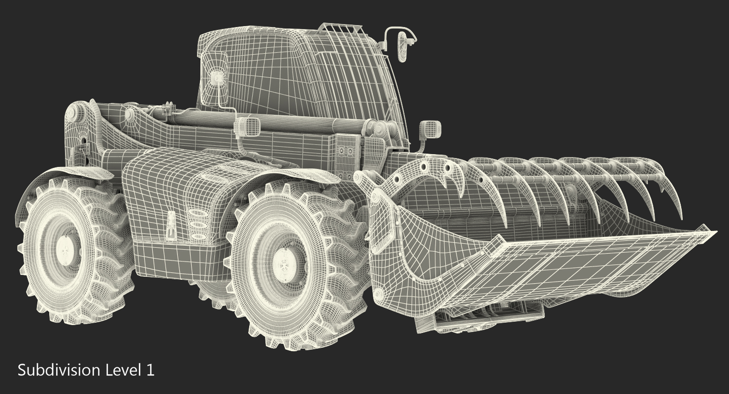 3D model Hydraulic Forklift Bucket Generic Rigged