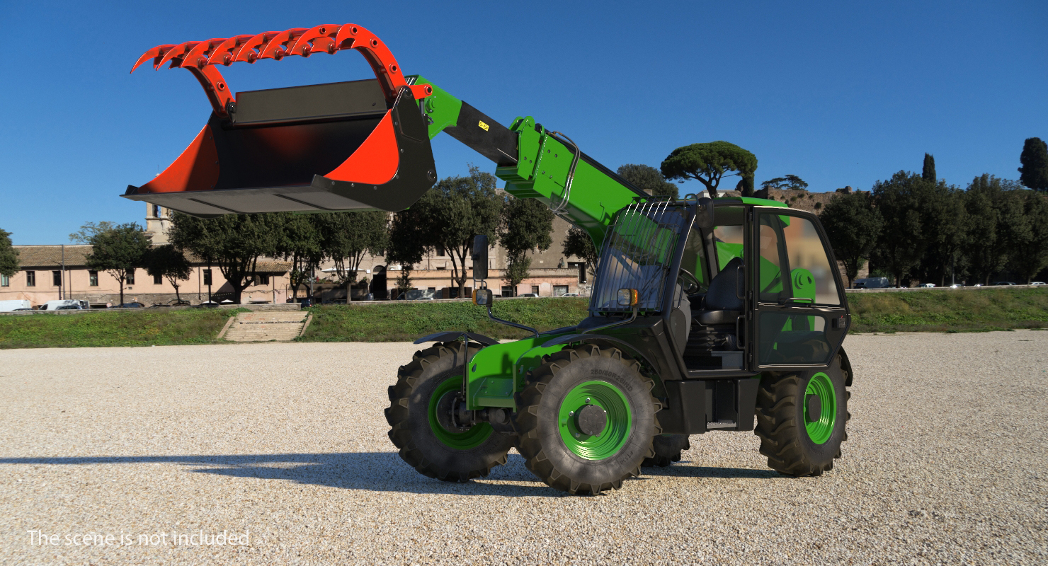 3D model Hydraulic Forklift Bucket Generic Rigged