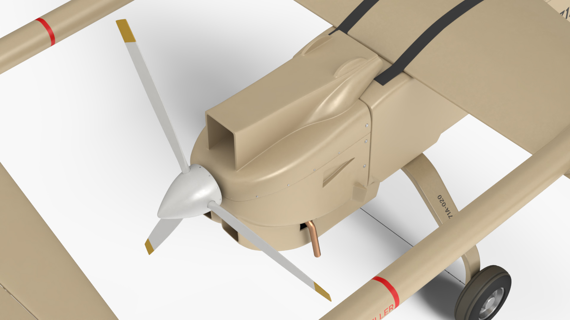 Reconnaissance Iranian Drone Mohajer-6 Sand Color 3D model