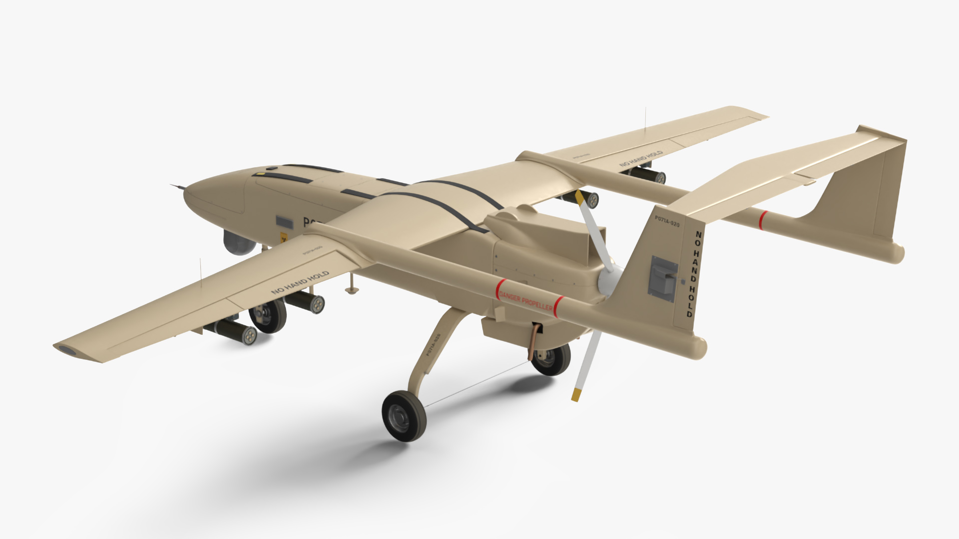 Reconnaissance Iranian Drone Mohajer-6 Sand Color 3D model