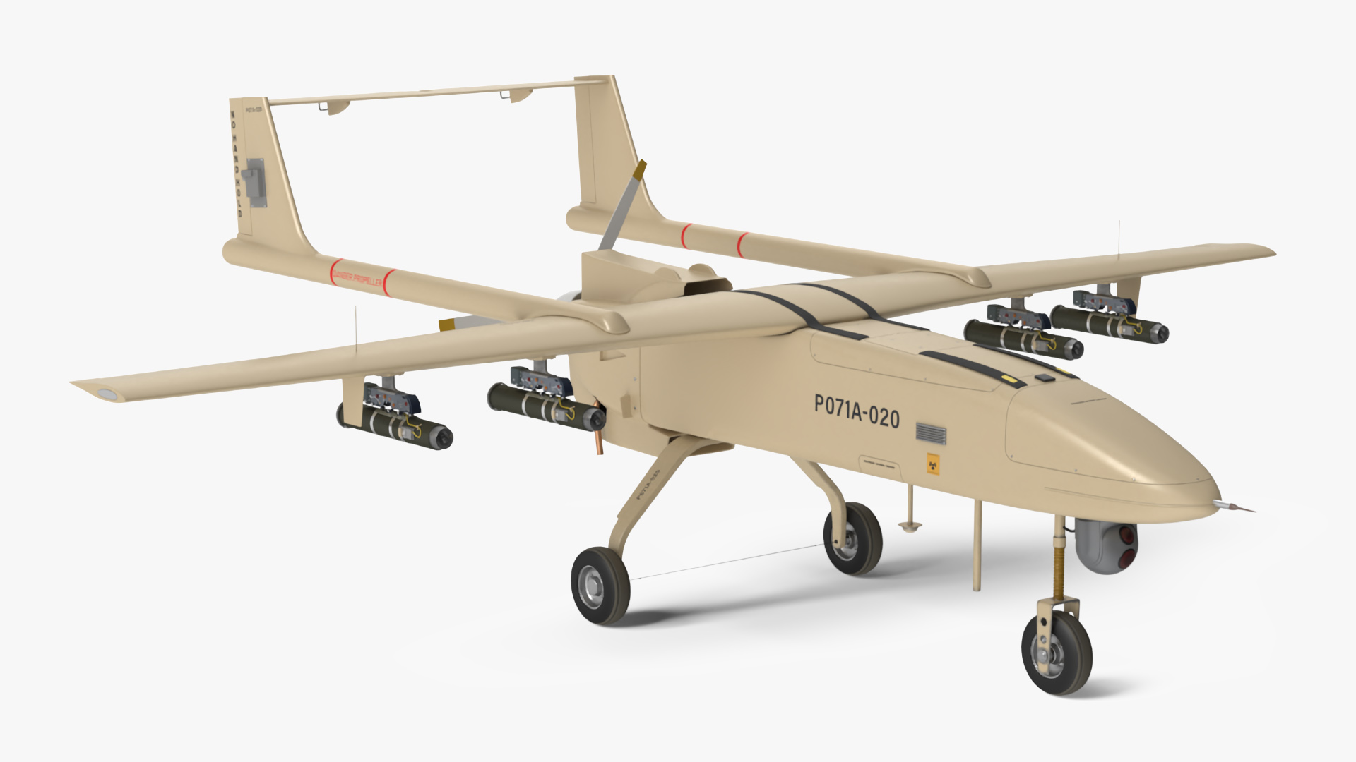 Reconnaissance Iranian Drone Mohajer-6 Sand Color 3D model