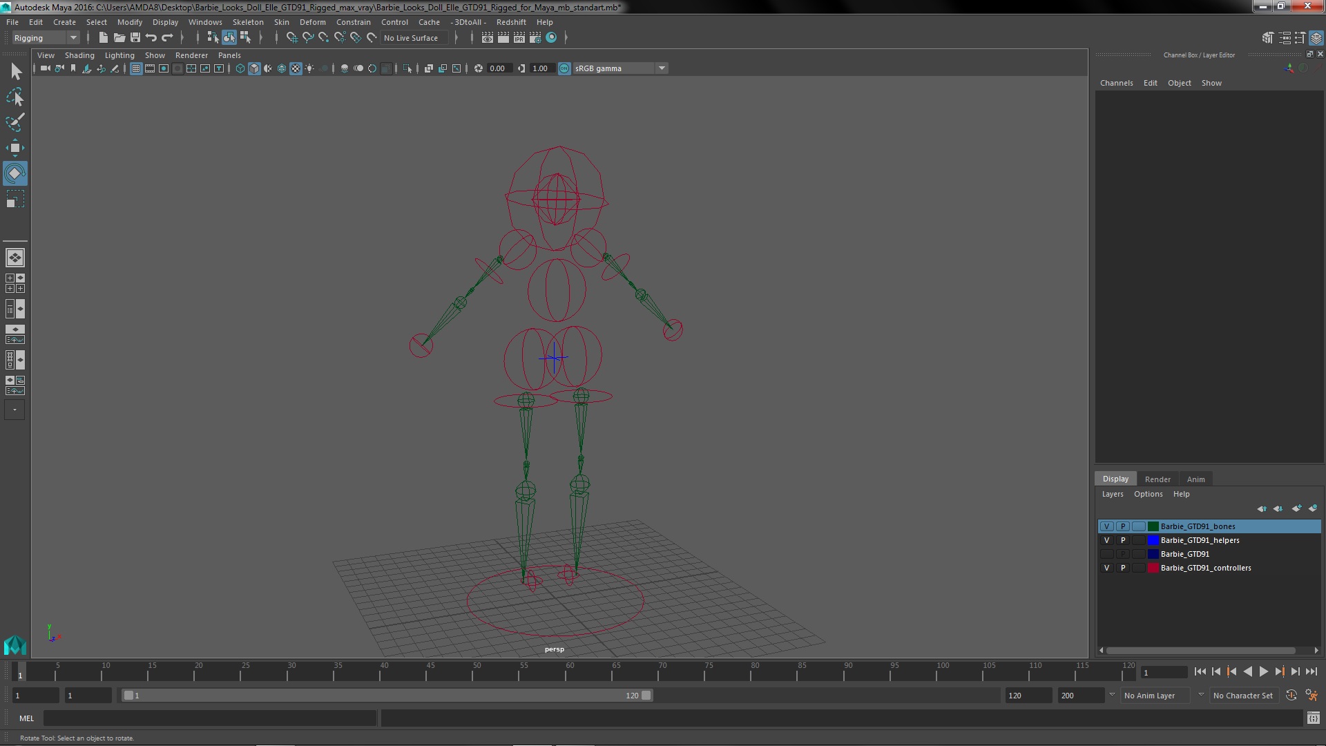 Barbie Looks Doll Elle GTD91 Rigged for Maya 3D model