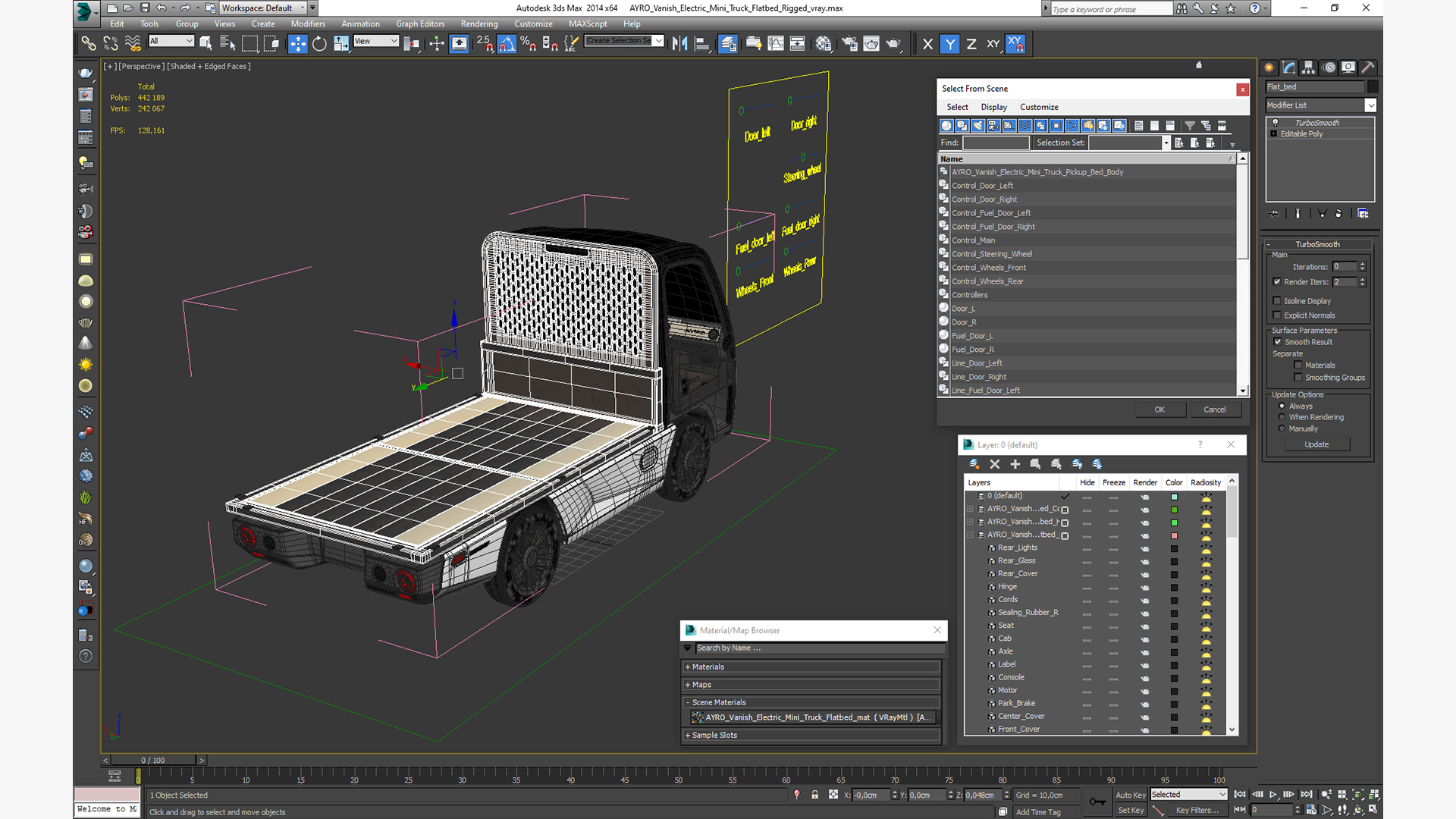 3D AYRO Vanish Electric Mini Truck Flatbed Rigged