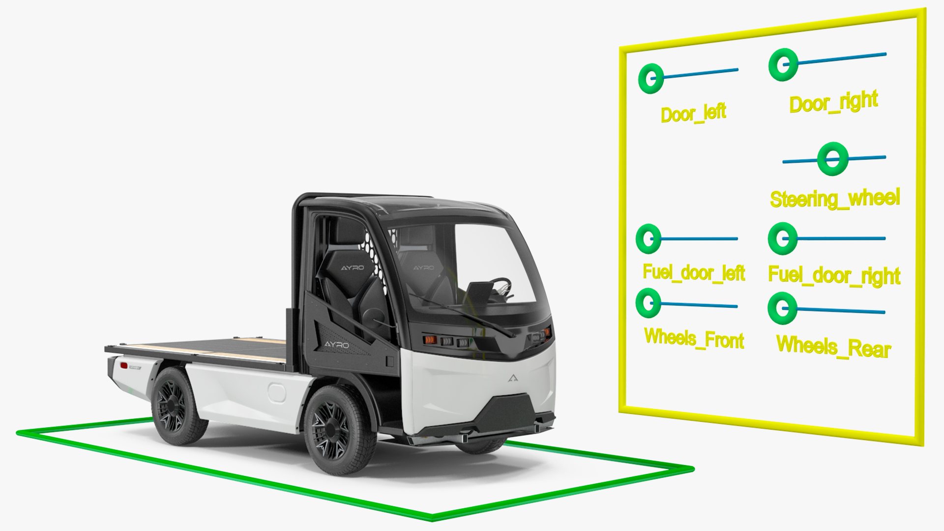 3D AYRO Vanish Electric Mini Truck Flatbed Rigged