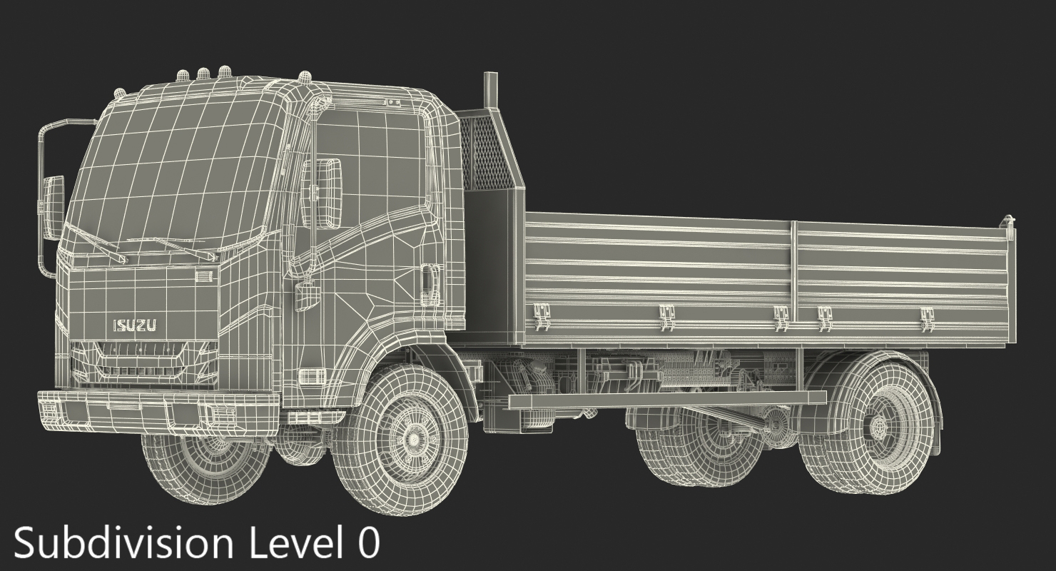 Isuzu NPR Dropside 2018 Simple Interior 3D model