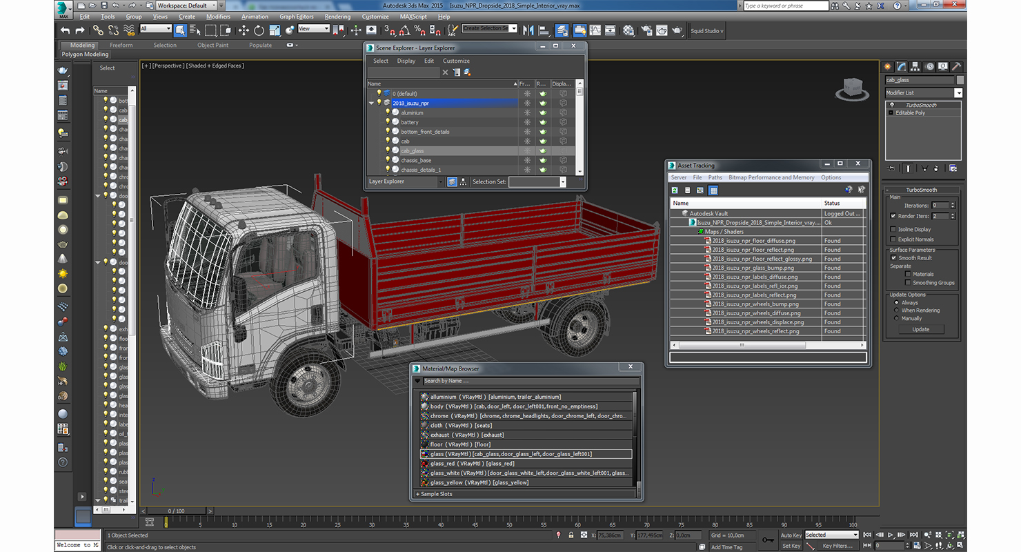 Isuzu NPR Dropside 2018 Simple Interior 3D model
