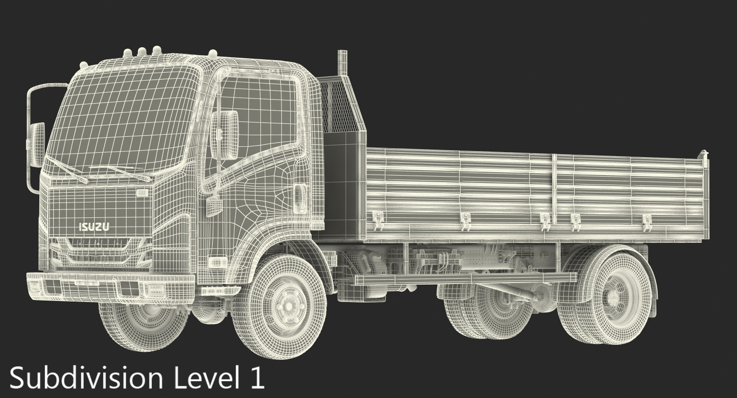 Isuzu NPR Dropside 2018 Simple Interior 3D model