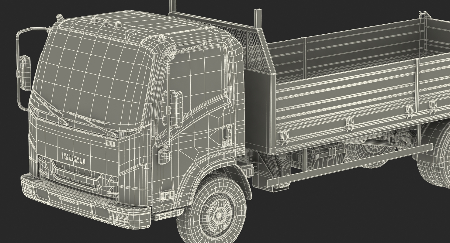 Isuzu NPR Dropside 2018 Simple Interior 3D model