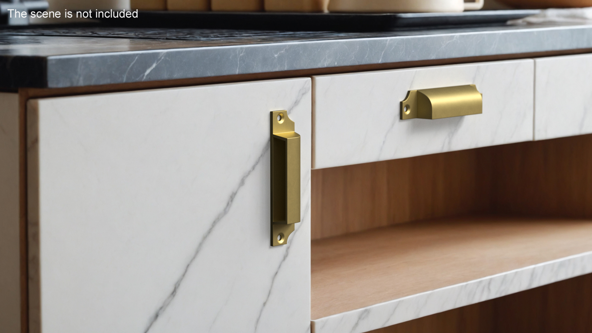 3D Kitchen Cabinet Handle Bin Pull Bronze model