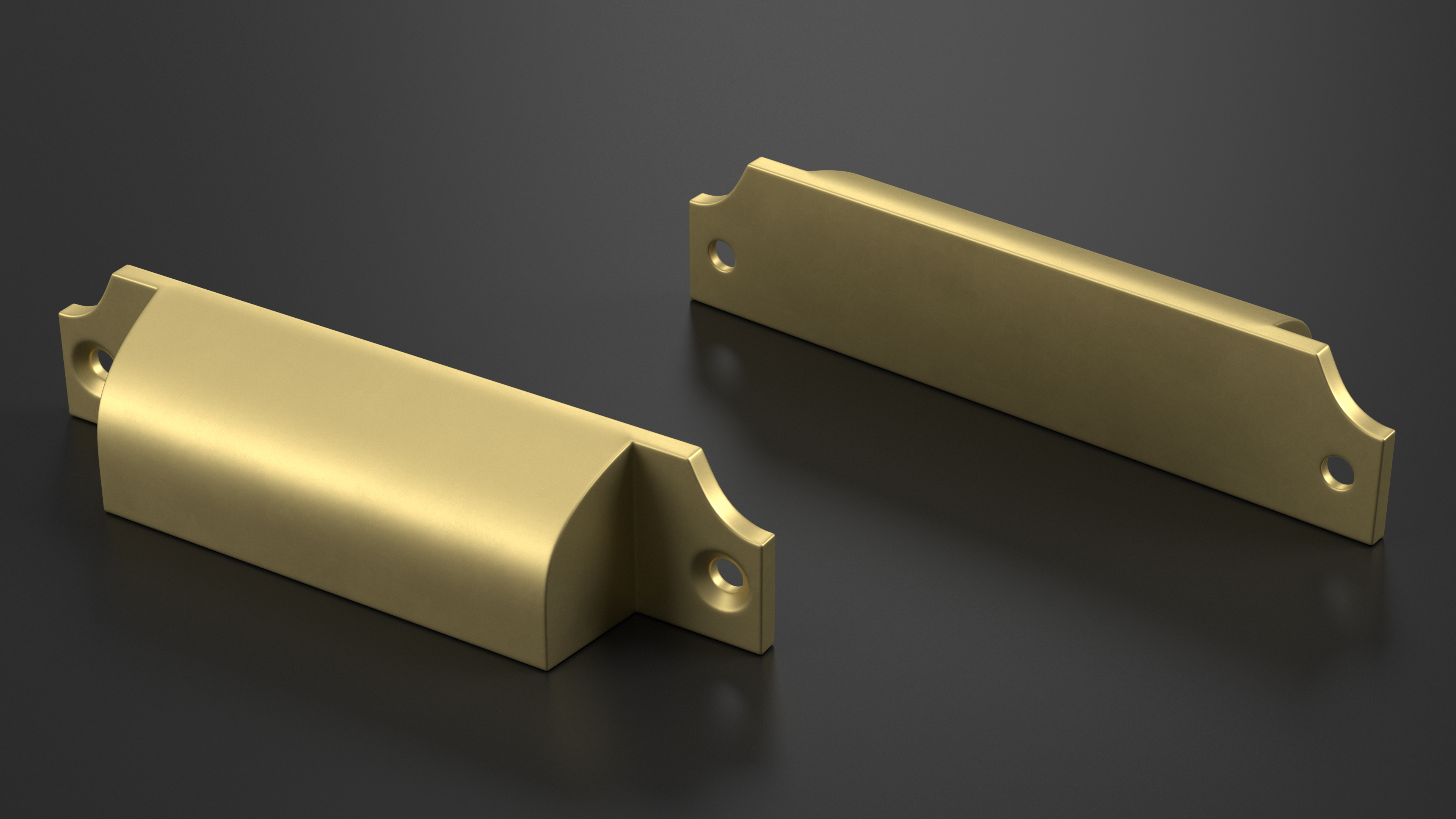 3D Kitchen Cabinet Handle Bin Pull Bronze model