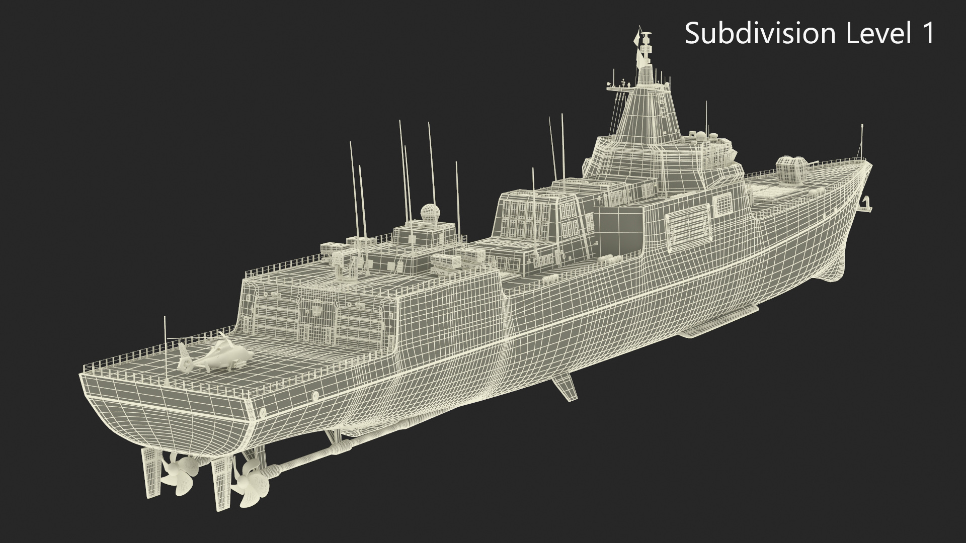3D Type-055s Destroyer with Harbin Z-9WZ Helicopter model
