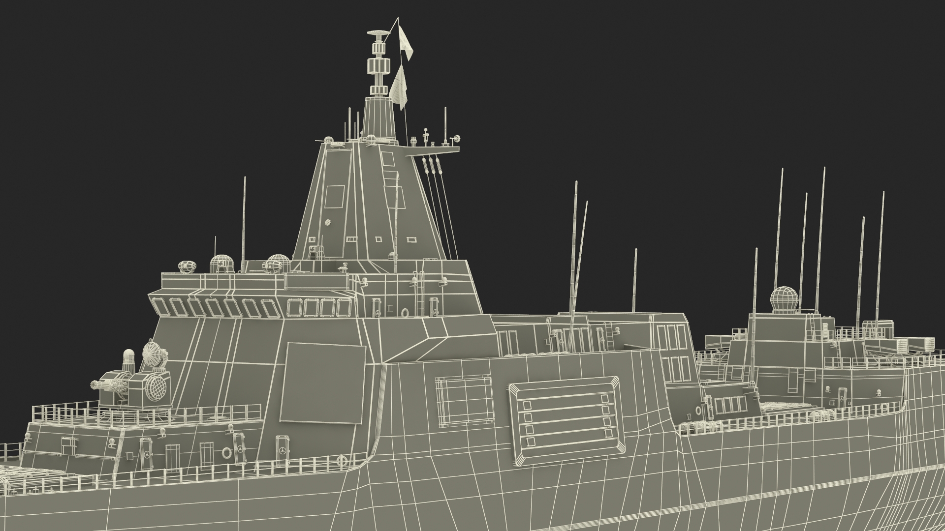 3D Type-055s Destroyer with Harbin Z-9WZ Helicopter model