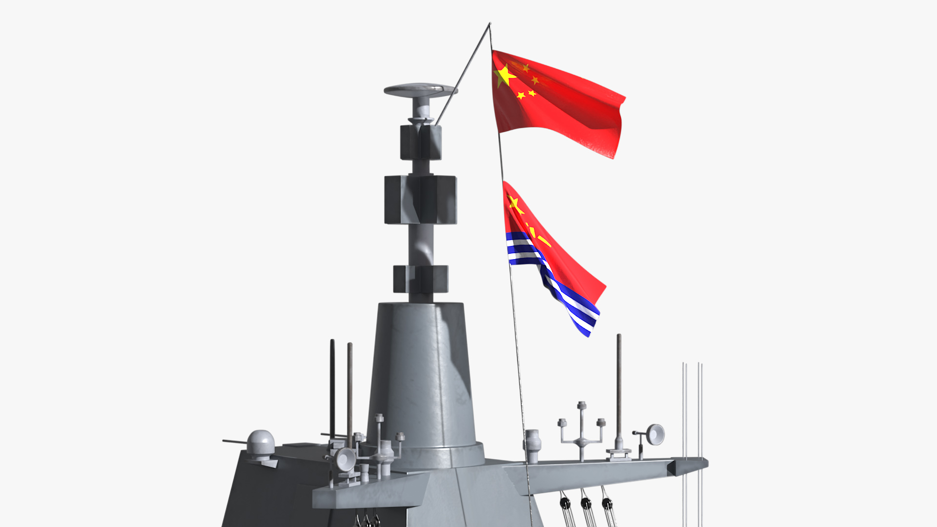 3D Type-055s Destroyer with Harbin Z-9WZ Helicopter model