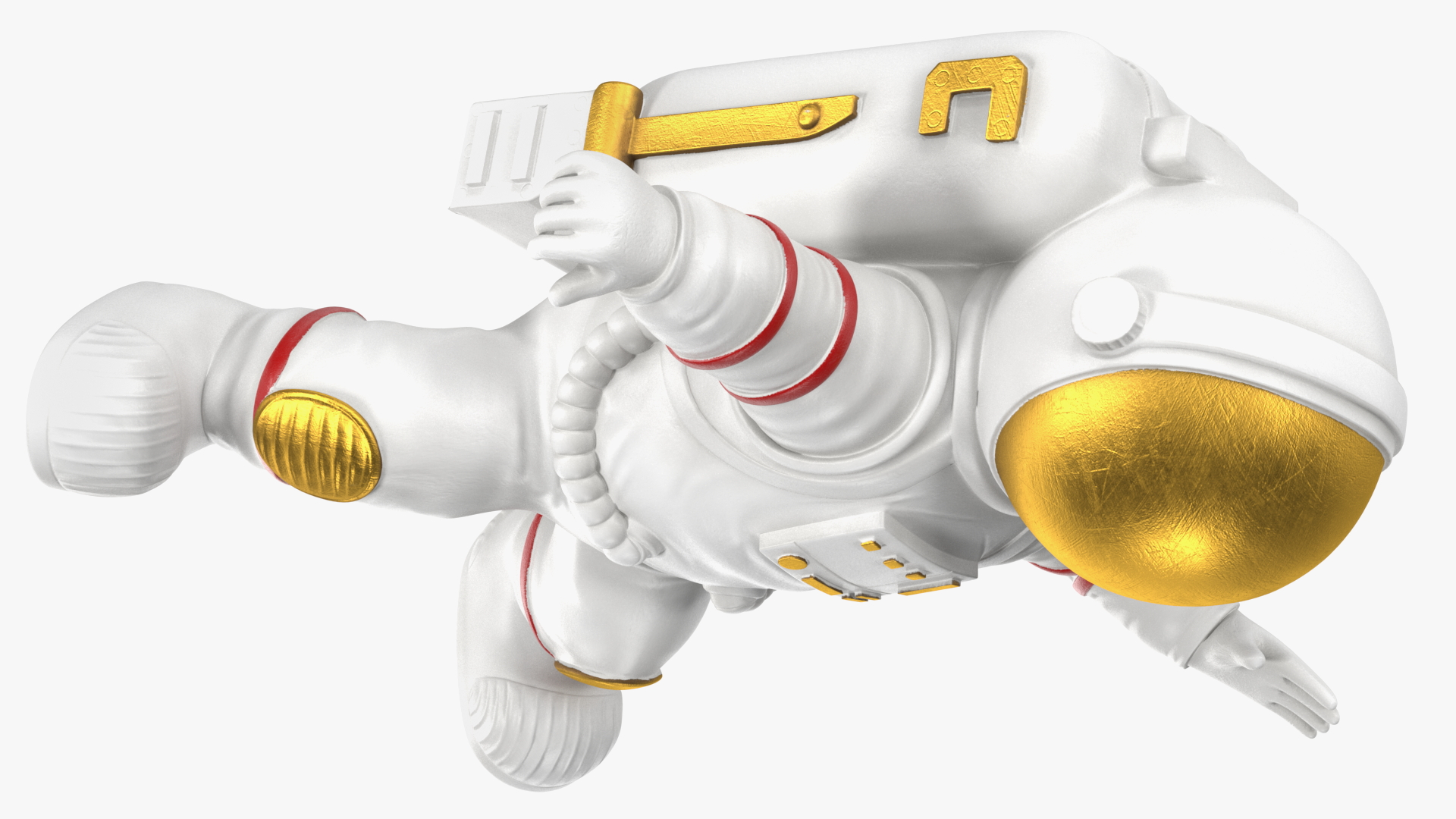 3D model Astronaut Toy Character White Rigged for Maya