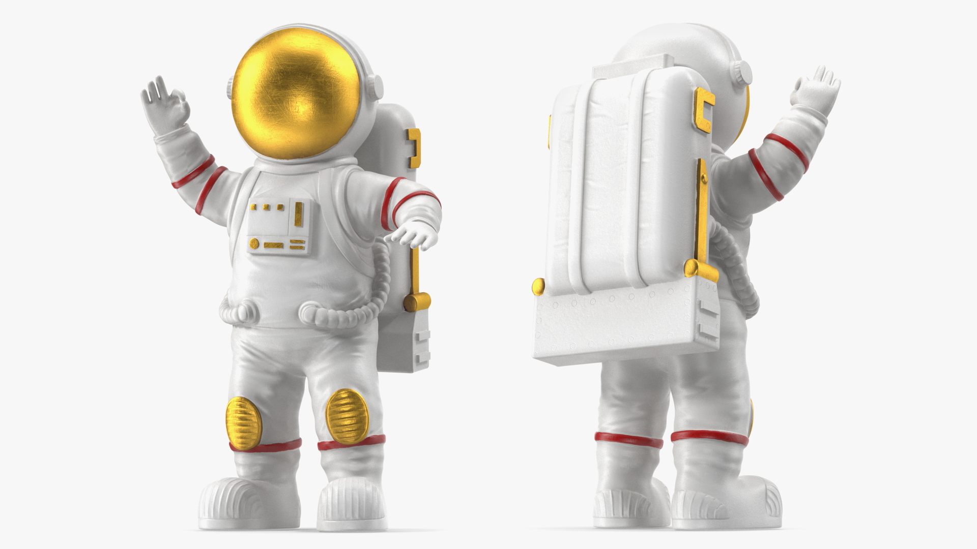 3D model Astronaut Toy Character White Rigged for Maya