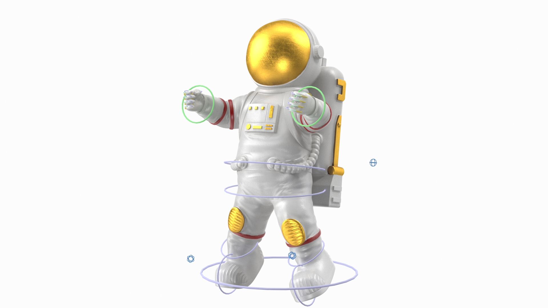 3D model Astronaut Toy Character White Rigged for Maya