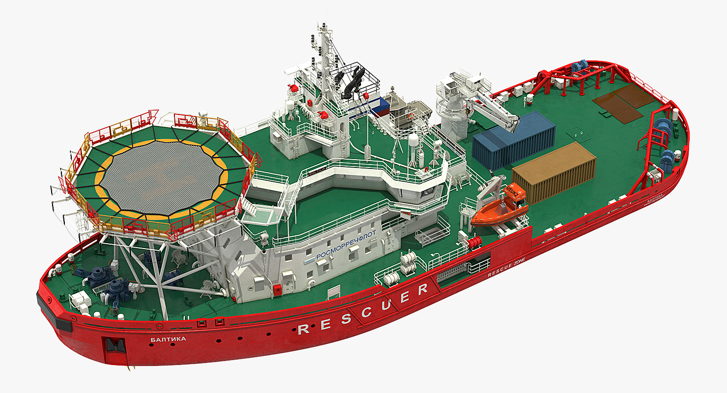 Asymmetric Icebreaker Baltika Oblique 3D