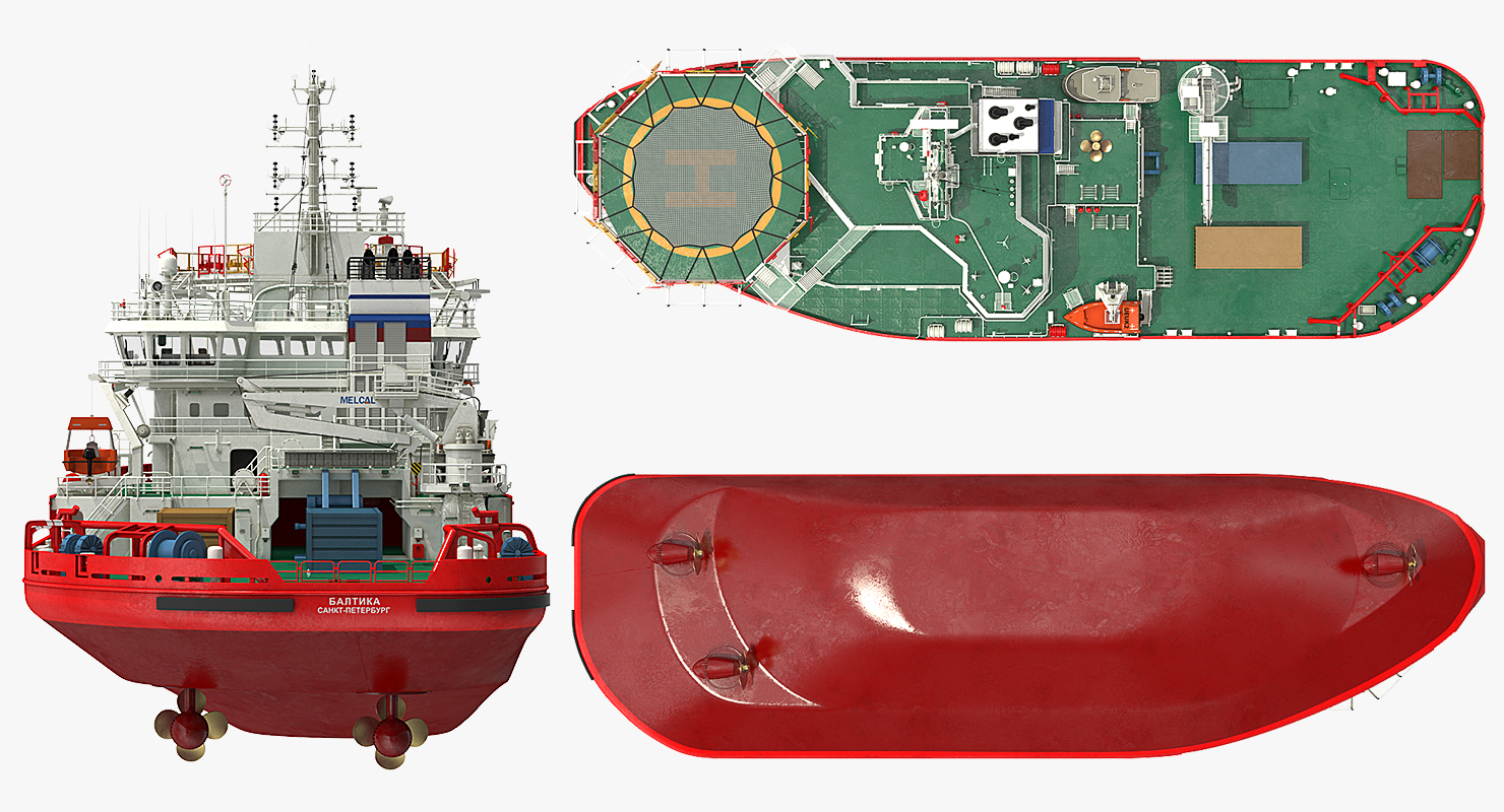 Asymmetric Icebreaker Baltika Oblique 3D