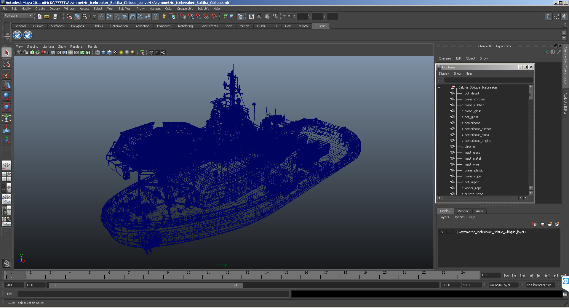 Asymmetric Icebreaker Baltika Oblique 3D