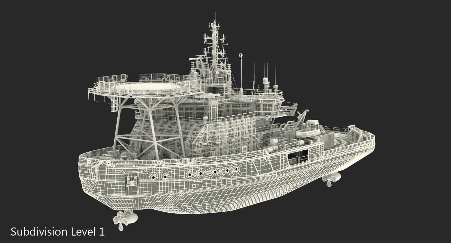 Asymmetric Icebreaker Baltika Oblique 3D