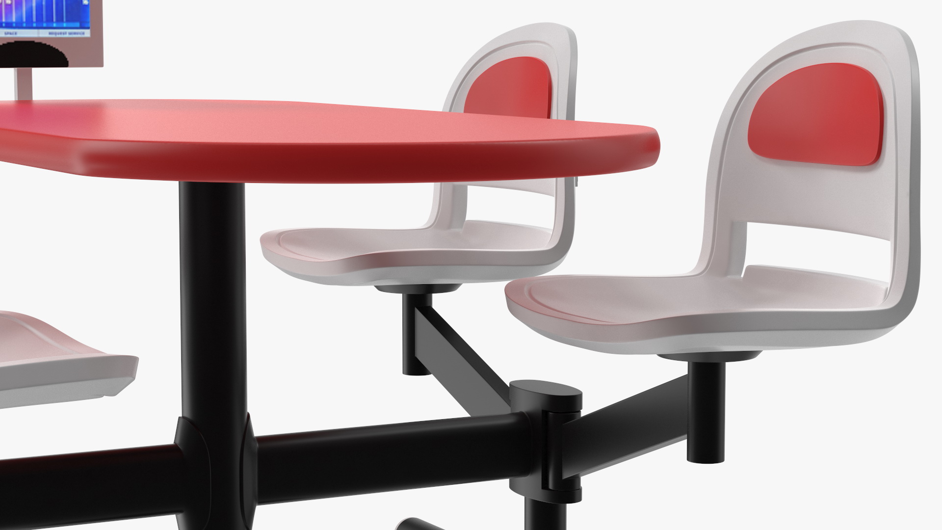 3D model Bowling Center Table with Scoreboard Red
