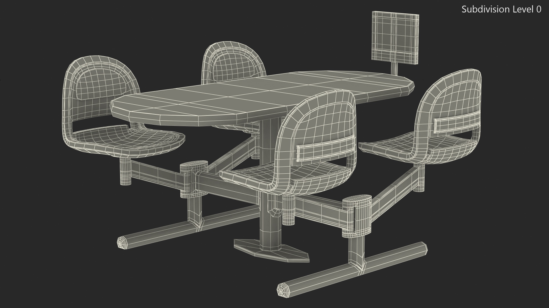 3D model Bowling Center Table with Scoreboard Red