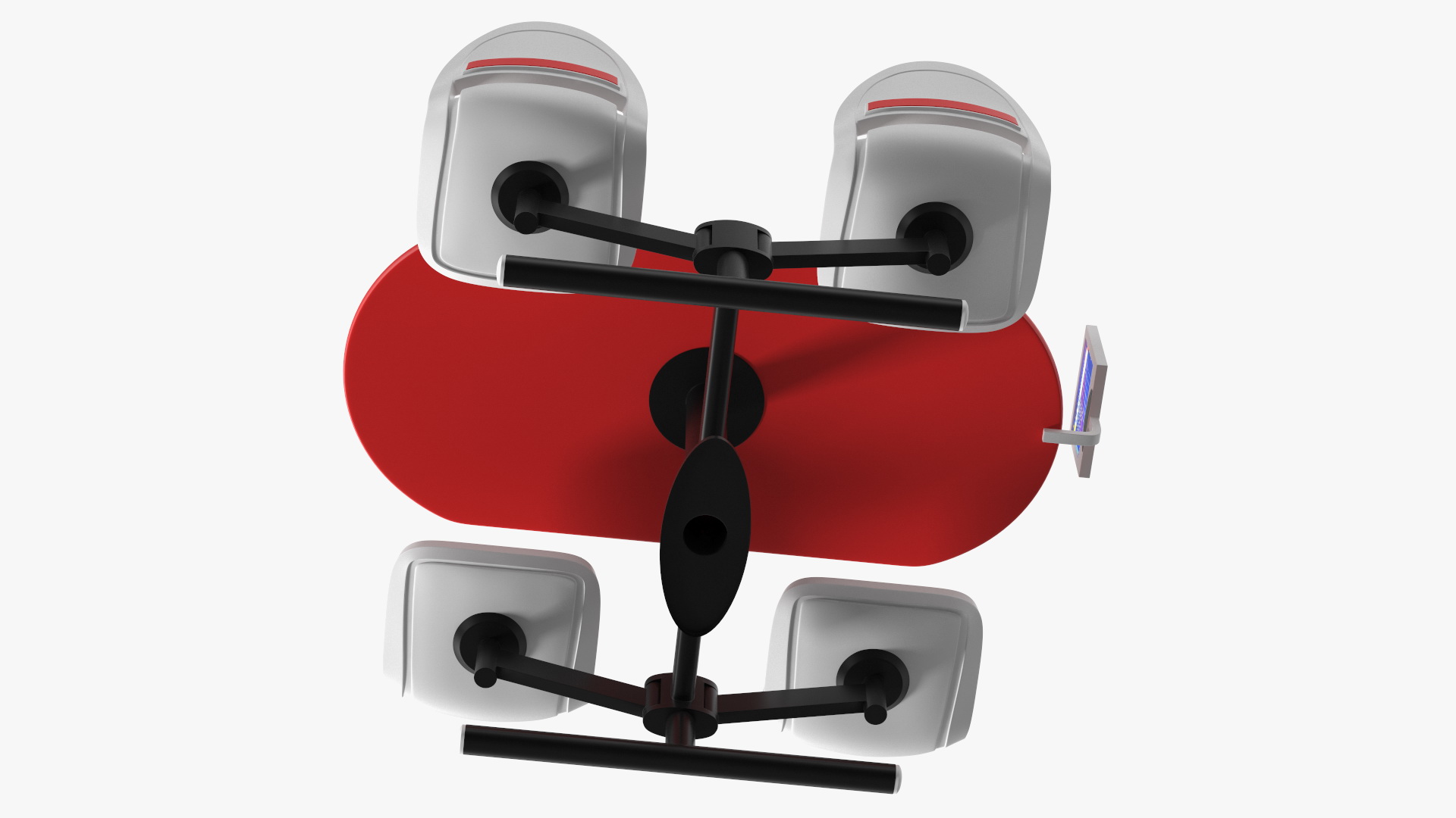 3D model Bowling Center Table with Scoreboard Red