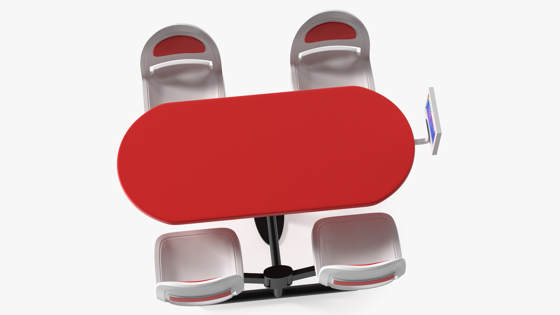 3D model Bowling Center Table with Scoreboard Red