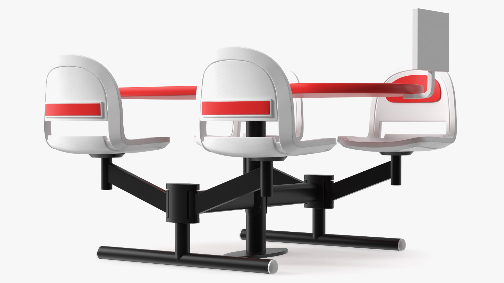 3D model Bowling Center Table with Scoreboard Red