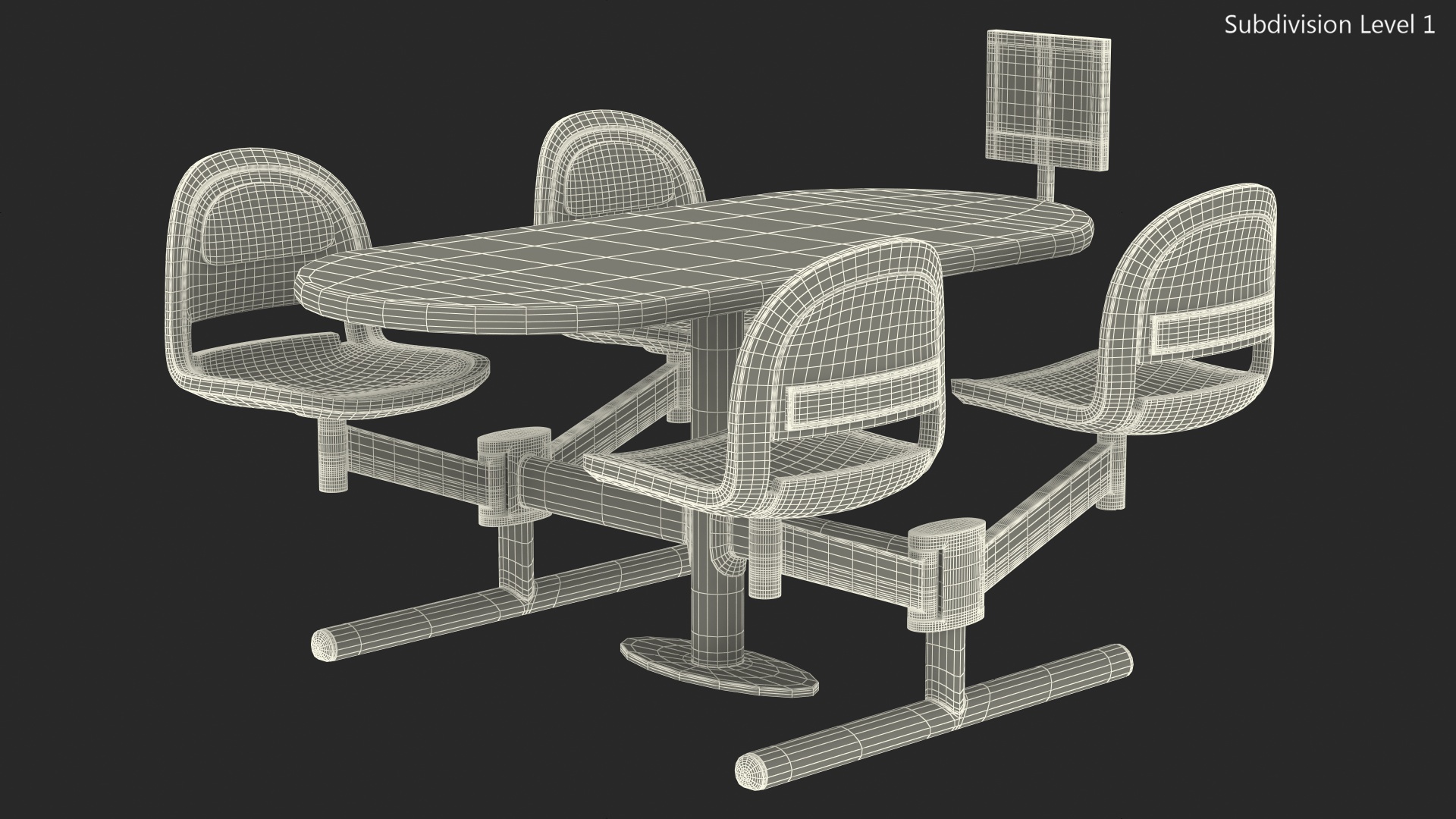 3D model Bowling Center Table with Scoreboard Red