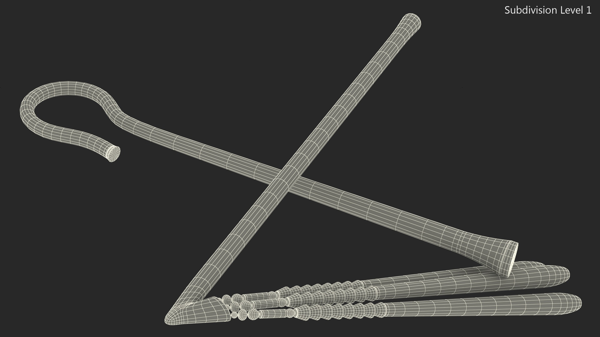 3D model Egyptian Heka and Nekhakha Sceptres