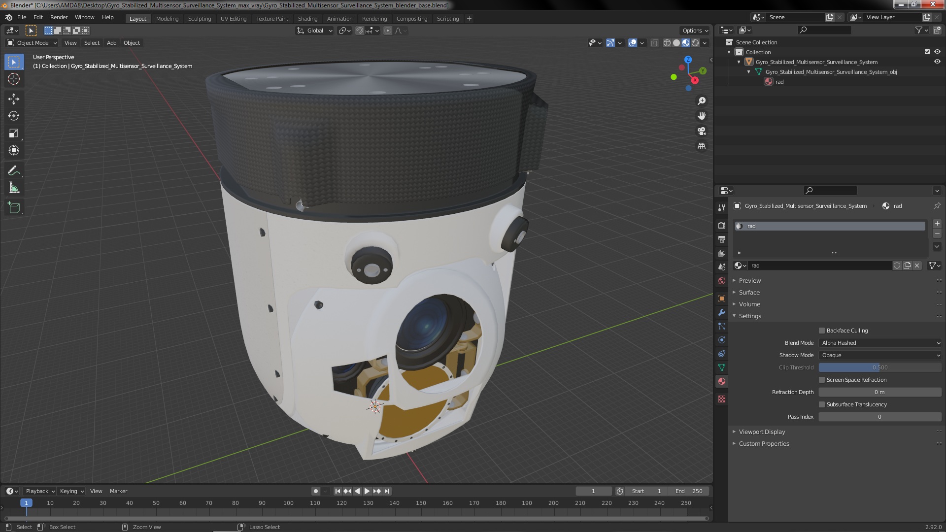 Gyro Stabilized Multisensor Surveillance System 3D