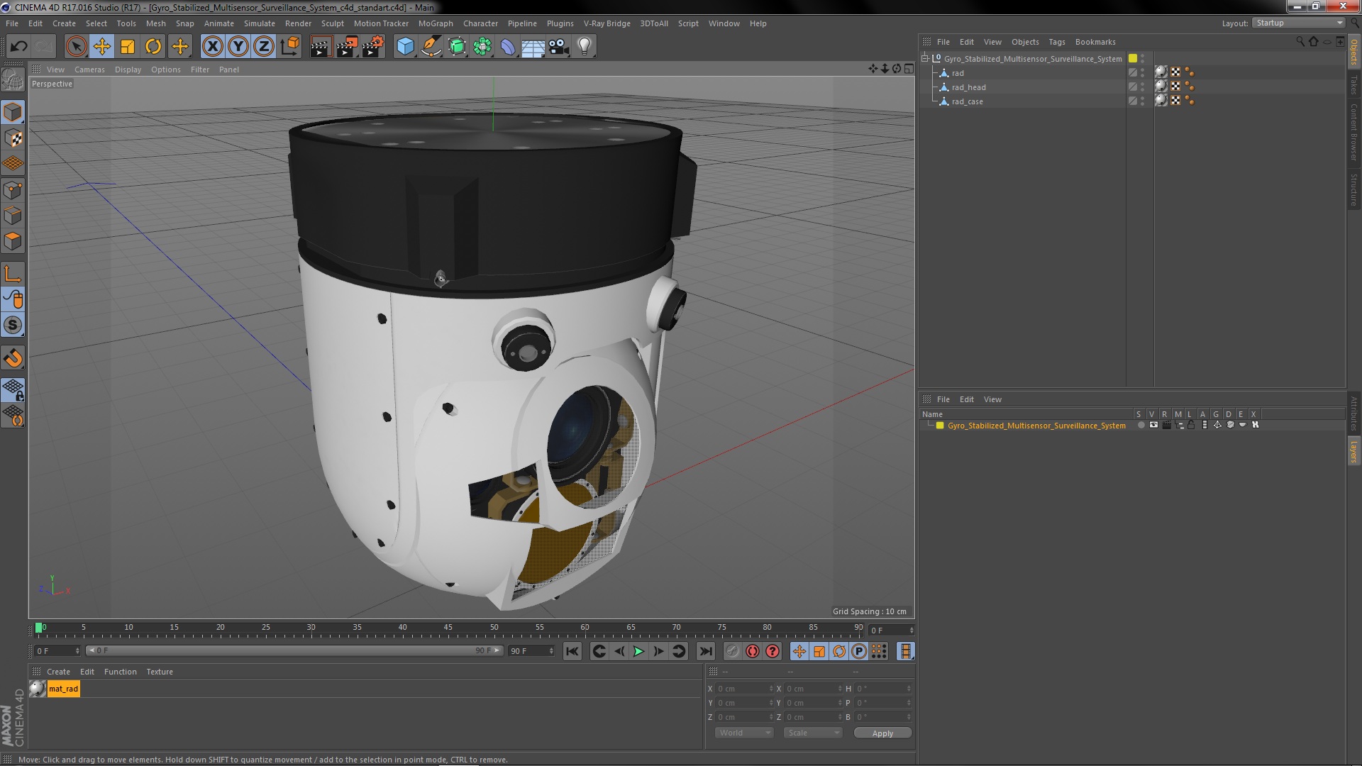 Gyro Stabilized Multisensor Surveillance System 3D