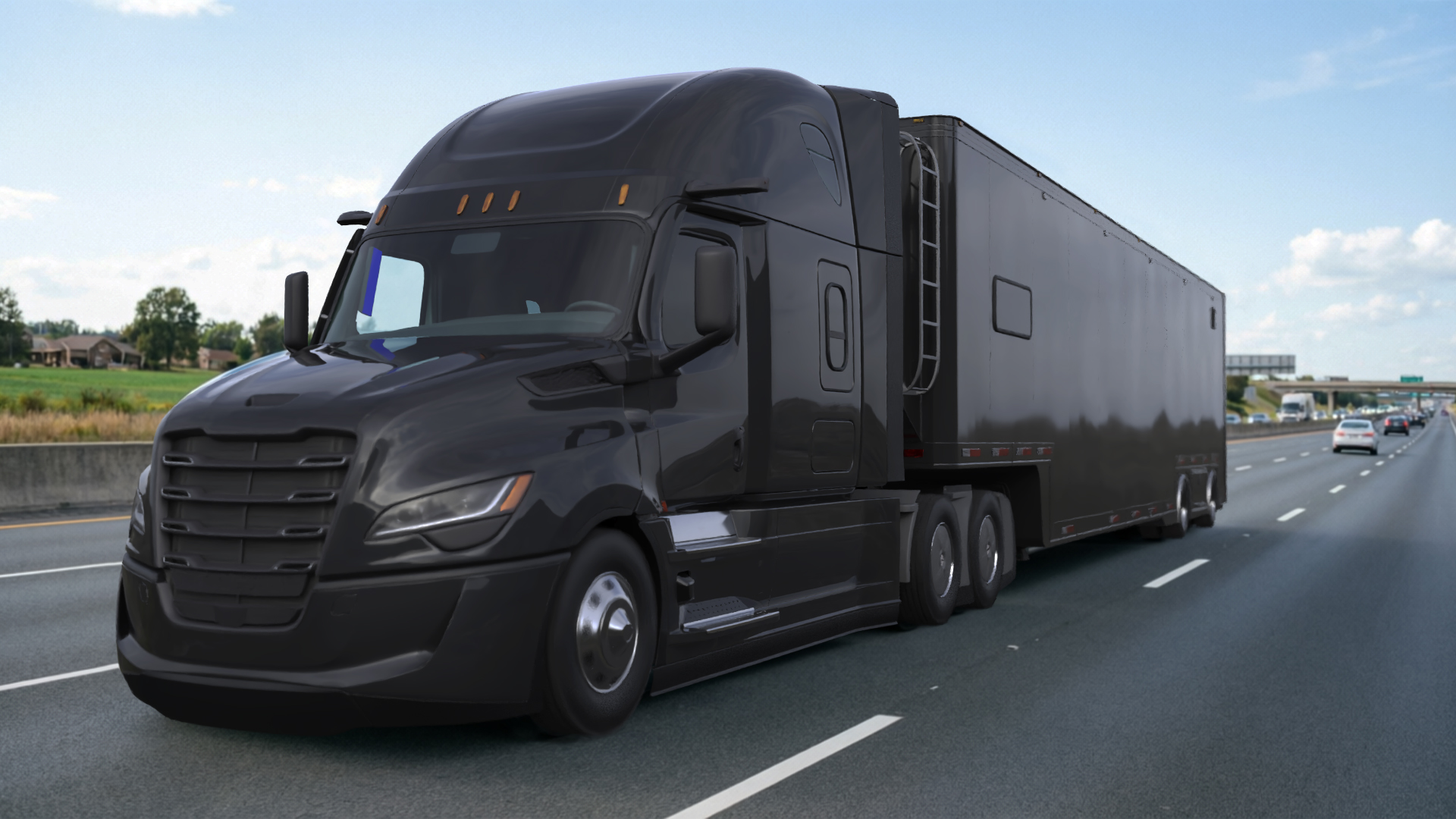 Truck with Race Transport Trailer Simplified