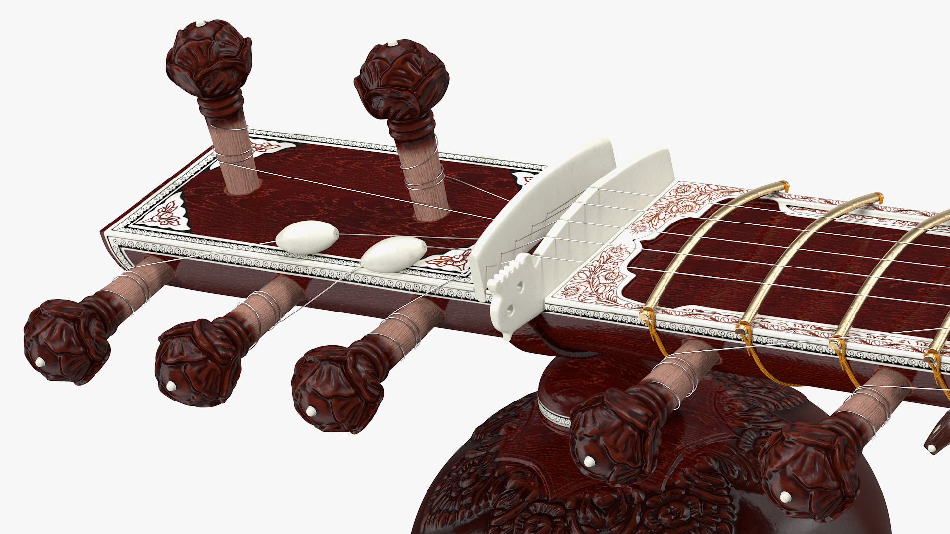 3D Sitar Indian Classical Musical Instrument