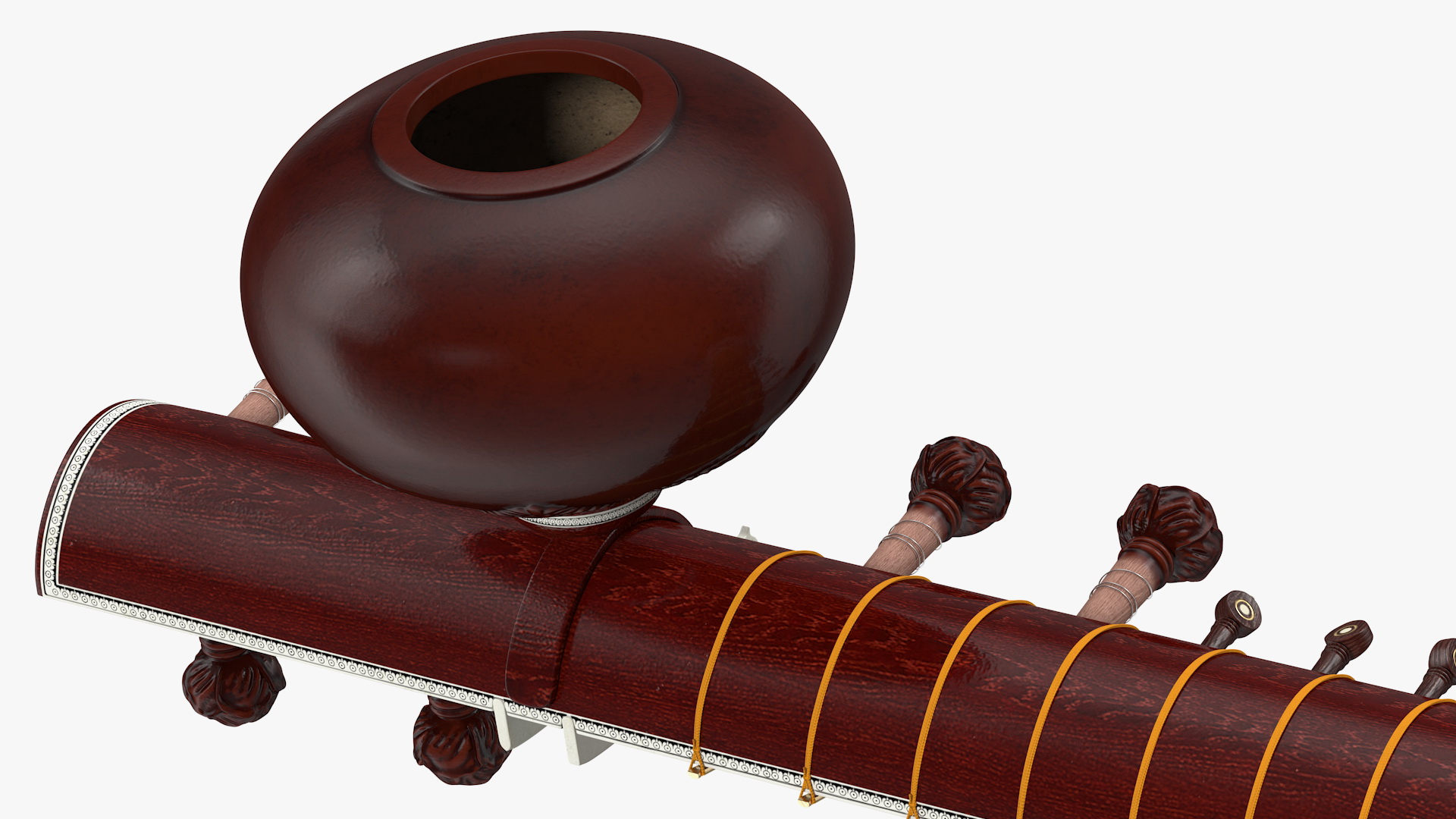 3D Sitar Indian Classical Musical Instrument