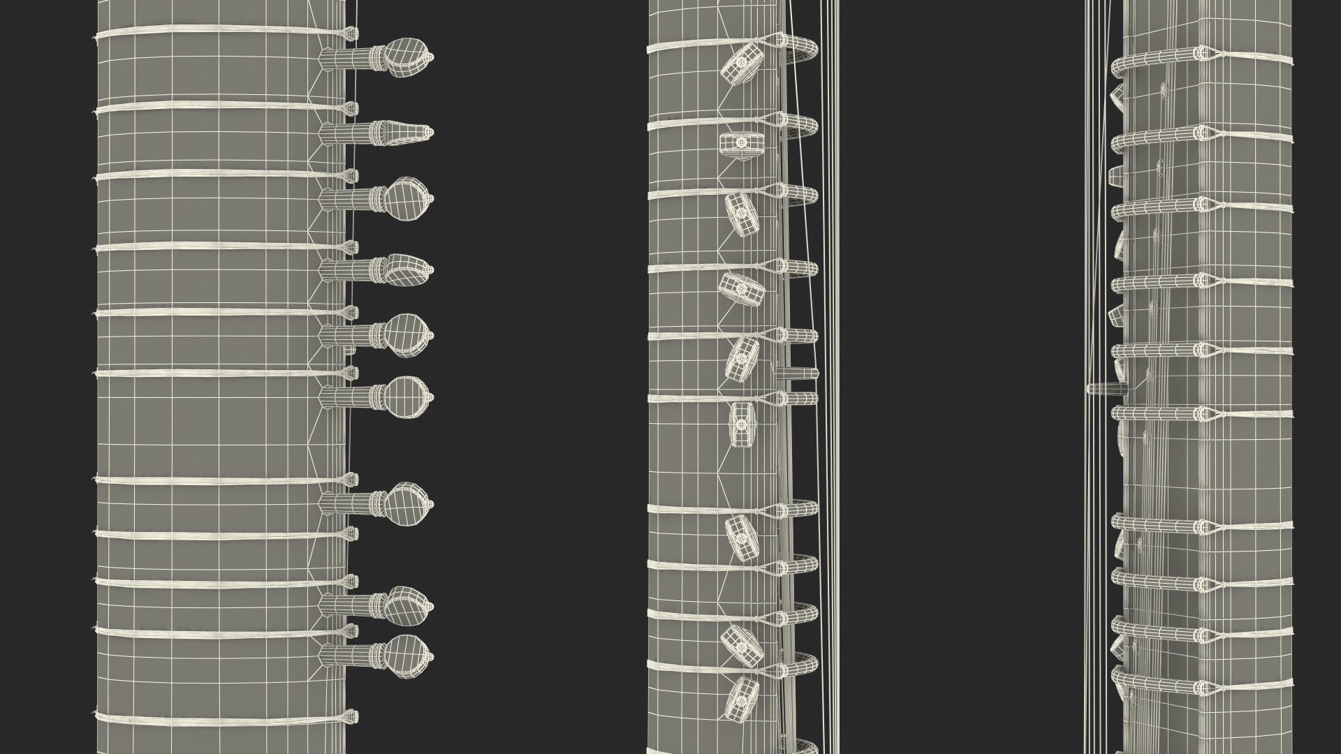 3D Sitar Indian Classical Musical Instrument