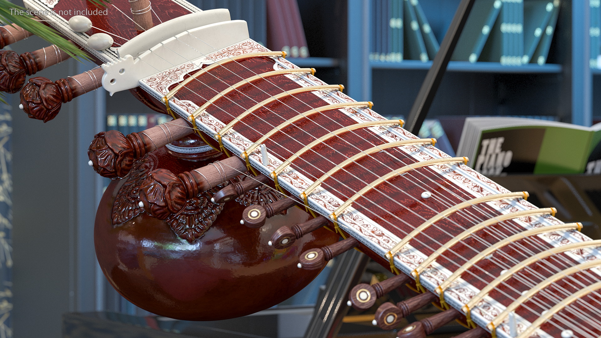 3D Sitar Indian Classical Musical Instrument