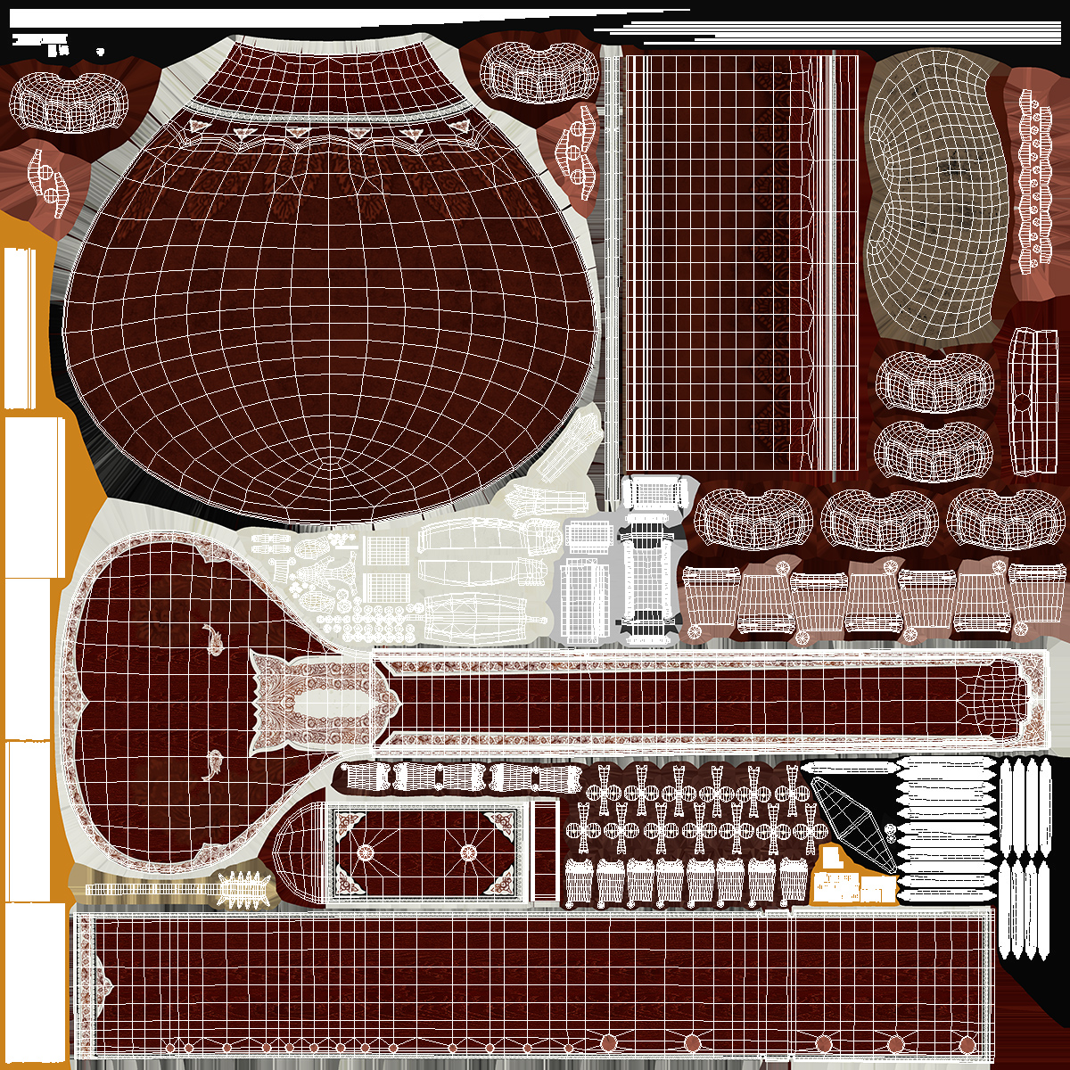 3D Sitar Indian Classical Musical Instrument
