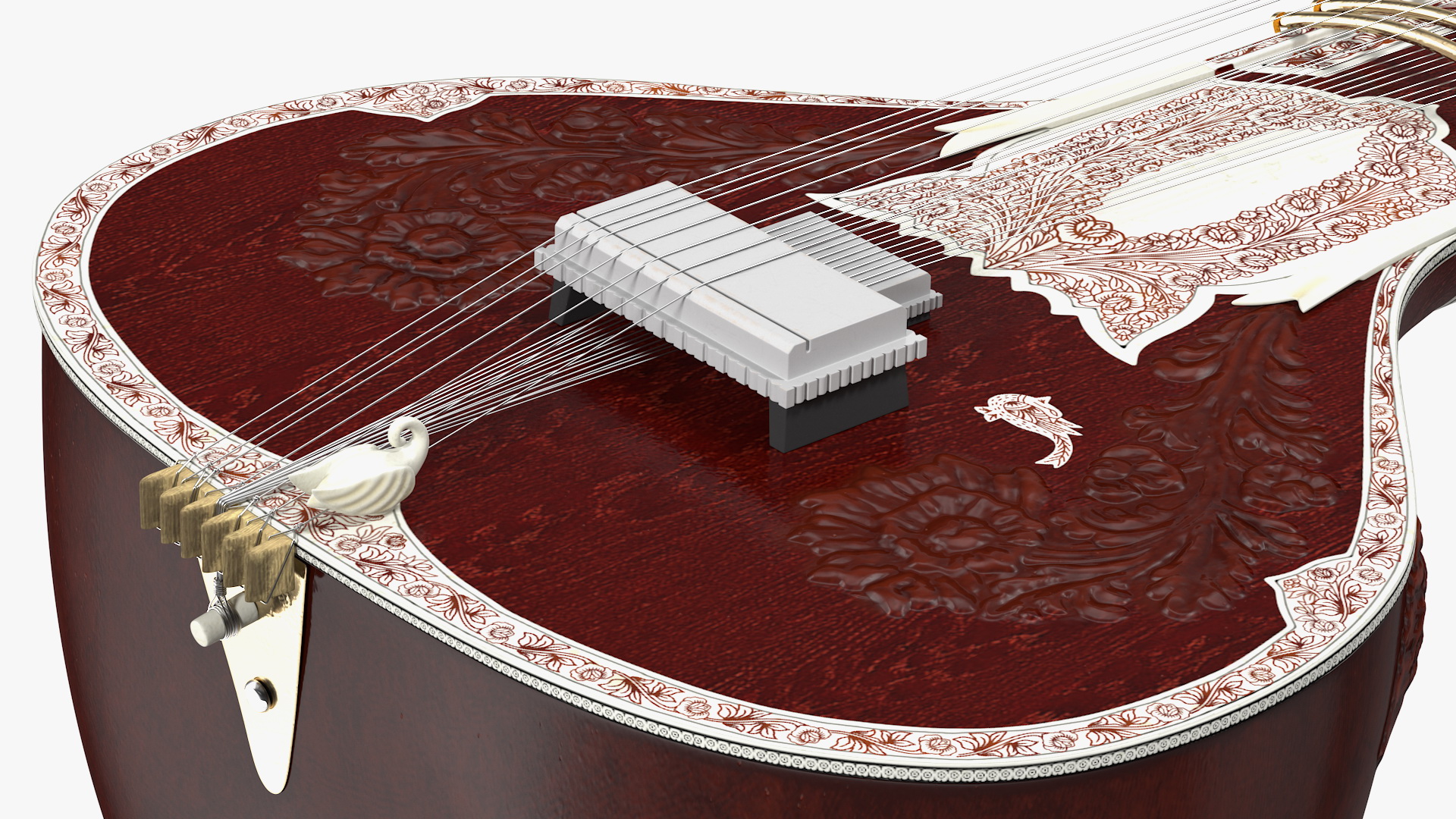 3D Sitar Indian Classical Musical Instrument