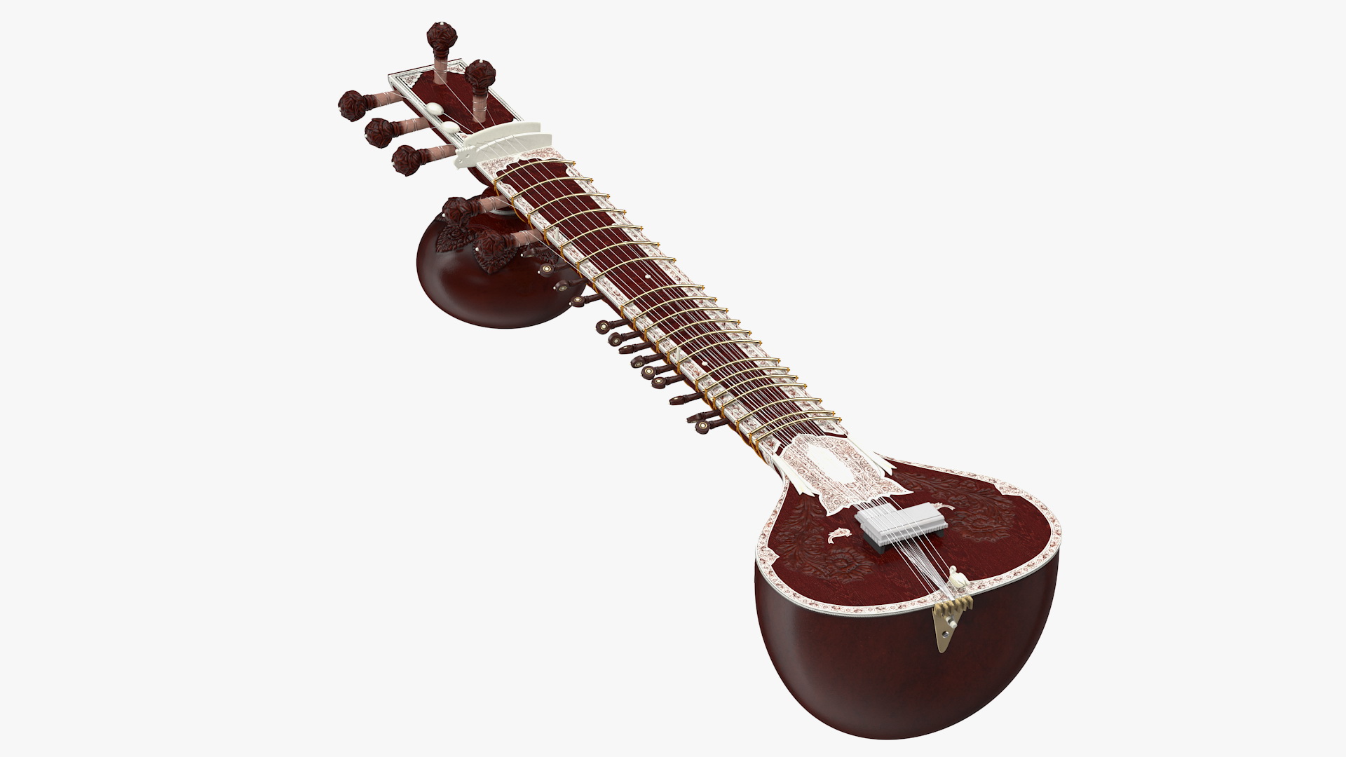 3D Sitar Indian Classical Musical Instrument